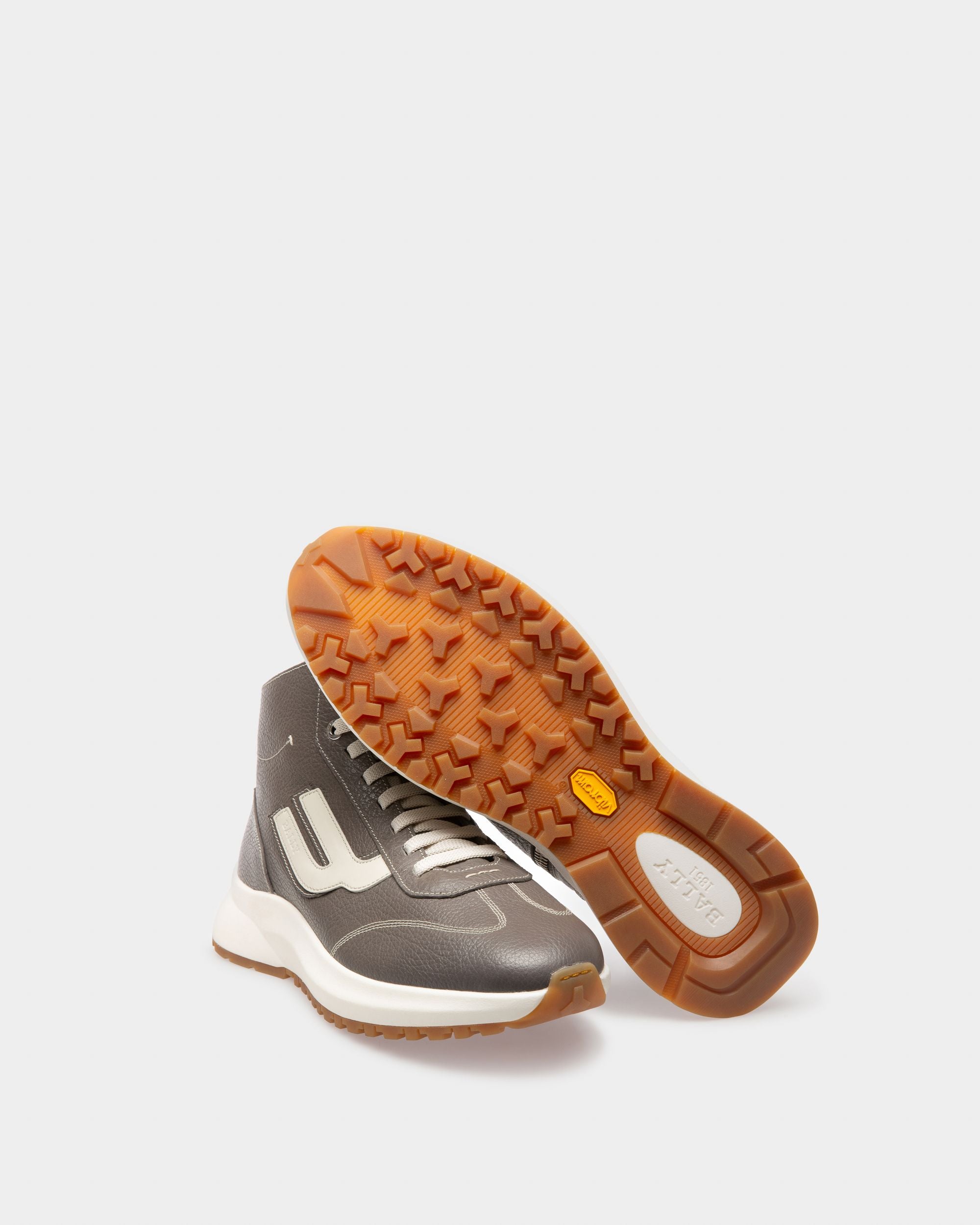 Darrel Zapatillas En Cuero De Color Mineral Oscuro - Hombre - Bally - 05