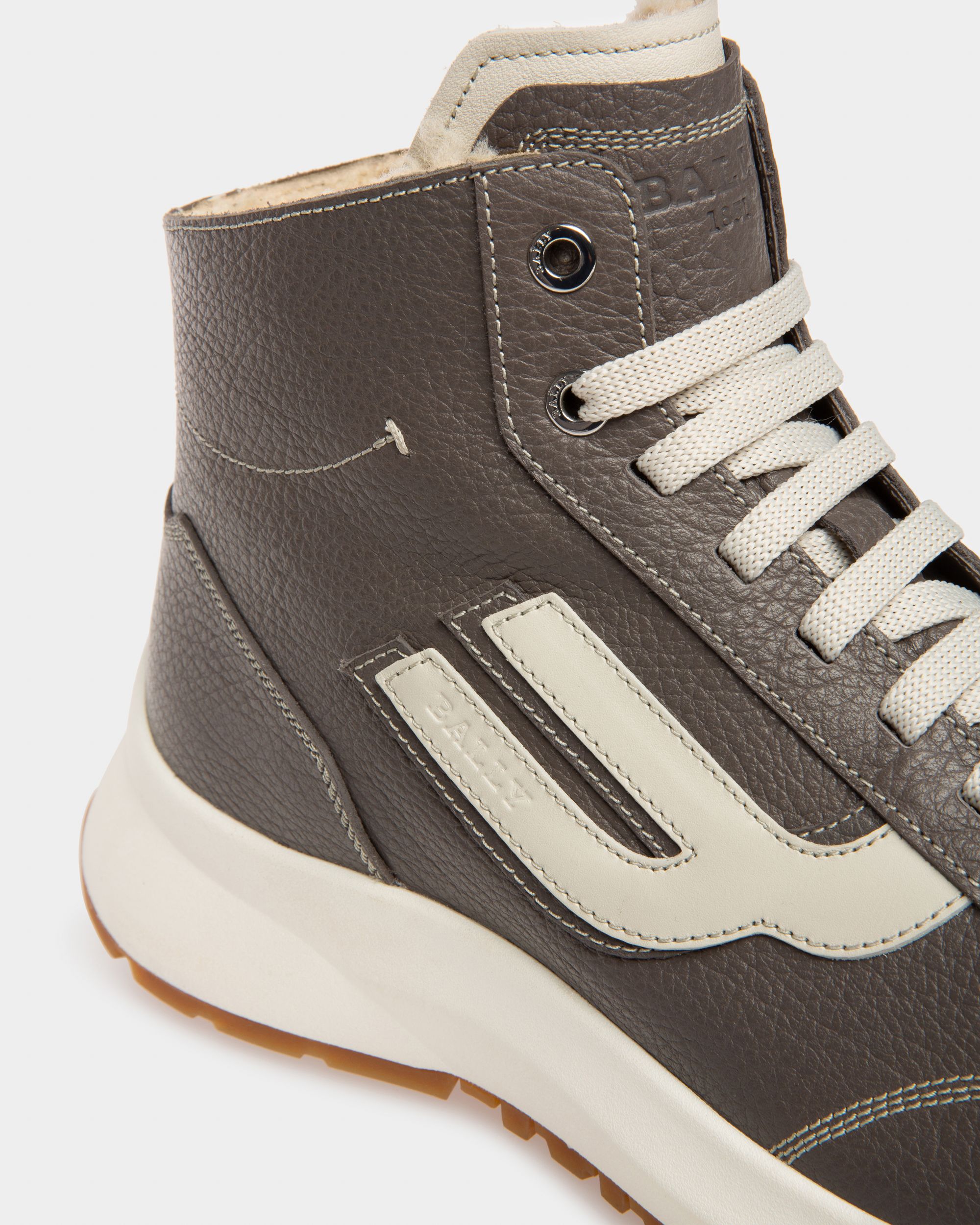 Darrel Zapatillas En Cuero De Color Mineral Oscuro - Hombre - Bally - 06