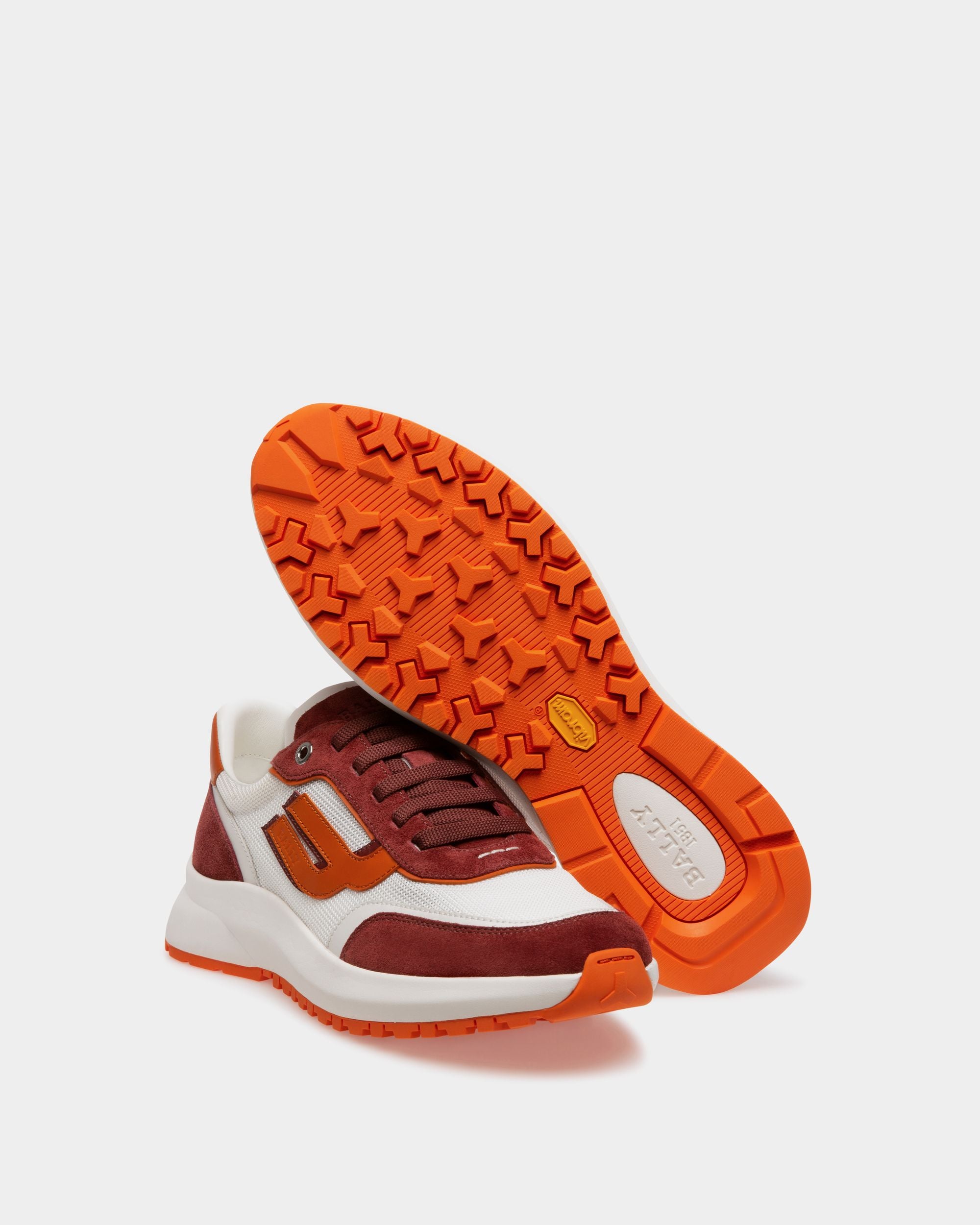 Demmy Zapatillas En Malla Y Piel De Color Rojo Heritage Y Blanco - Hombre - Bally - 02
