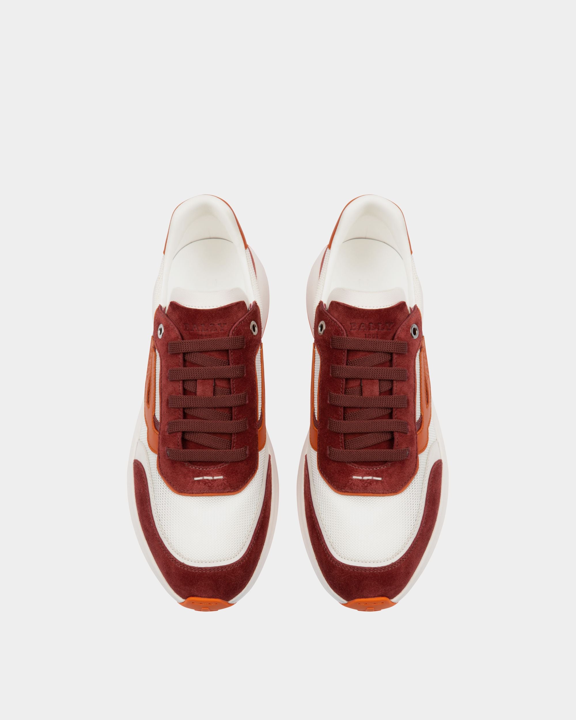 Demmy Zapatillas En Malla Y Piel De Color Rojo Heritage Y Blanco - Hombre - Bally - 04