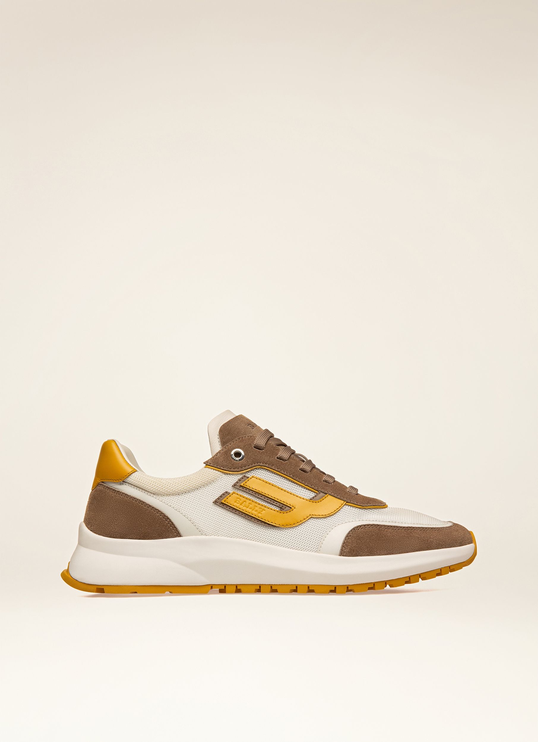 Demmy Zapatillas En Malla Y Piel De Color Marrón Topo Y Blanco - Hombre - Bally - 01