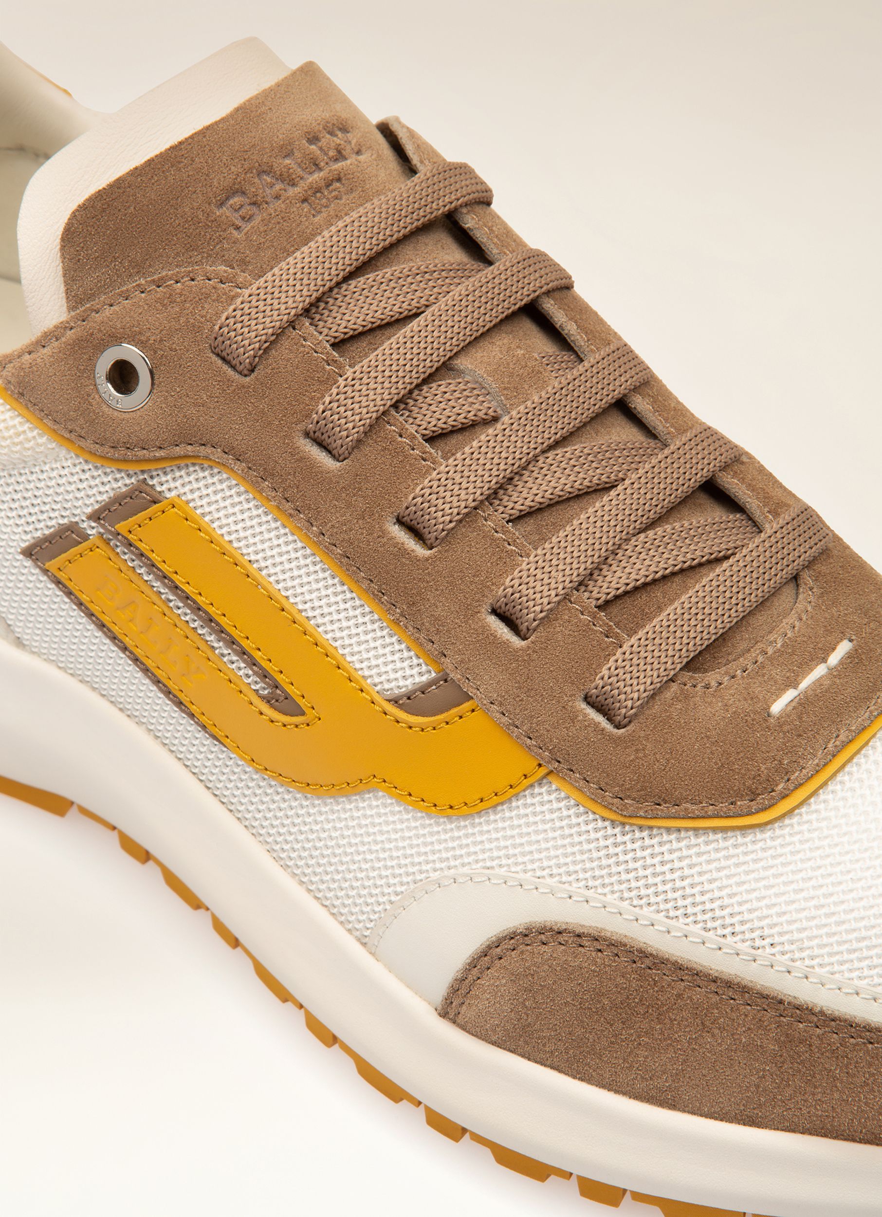 Demmy Zapatillas En Malla Y Piel De Color Marrón Topo Y Blanco - Hombre - Bally - 02
