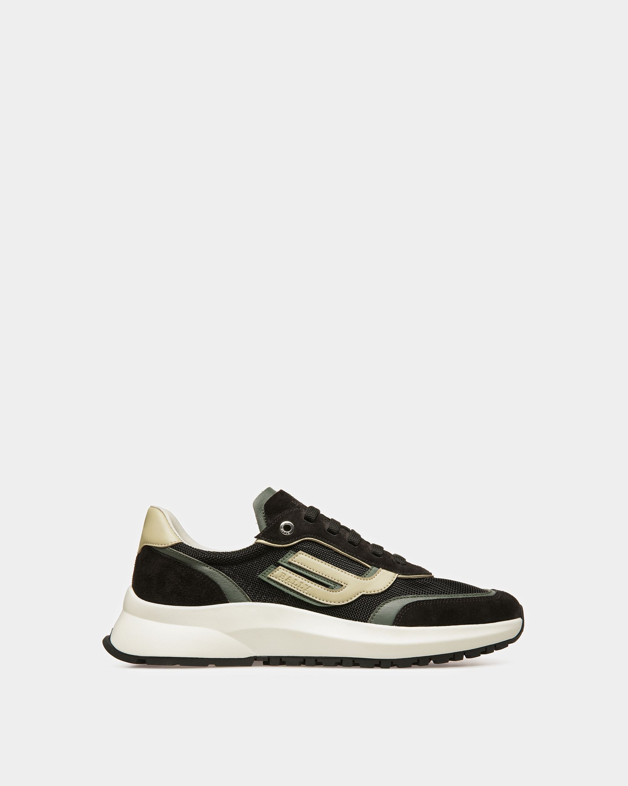 Demmy-T Leather And Fabric Sneakers In Black - Men's - Bally - 01