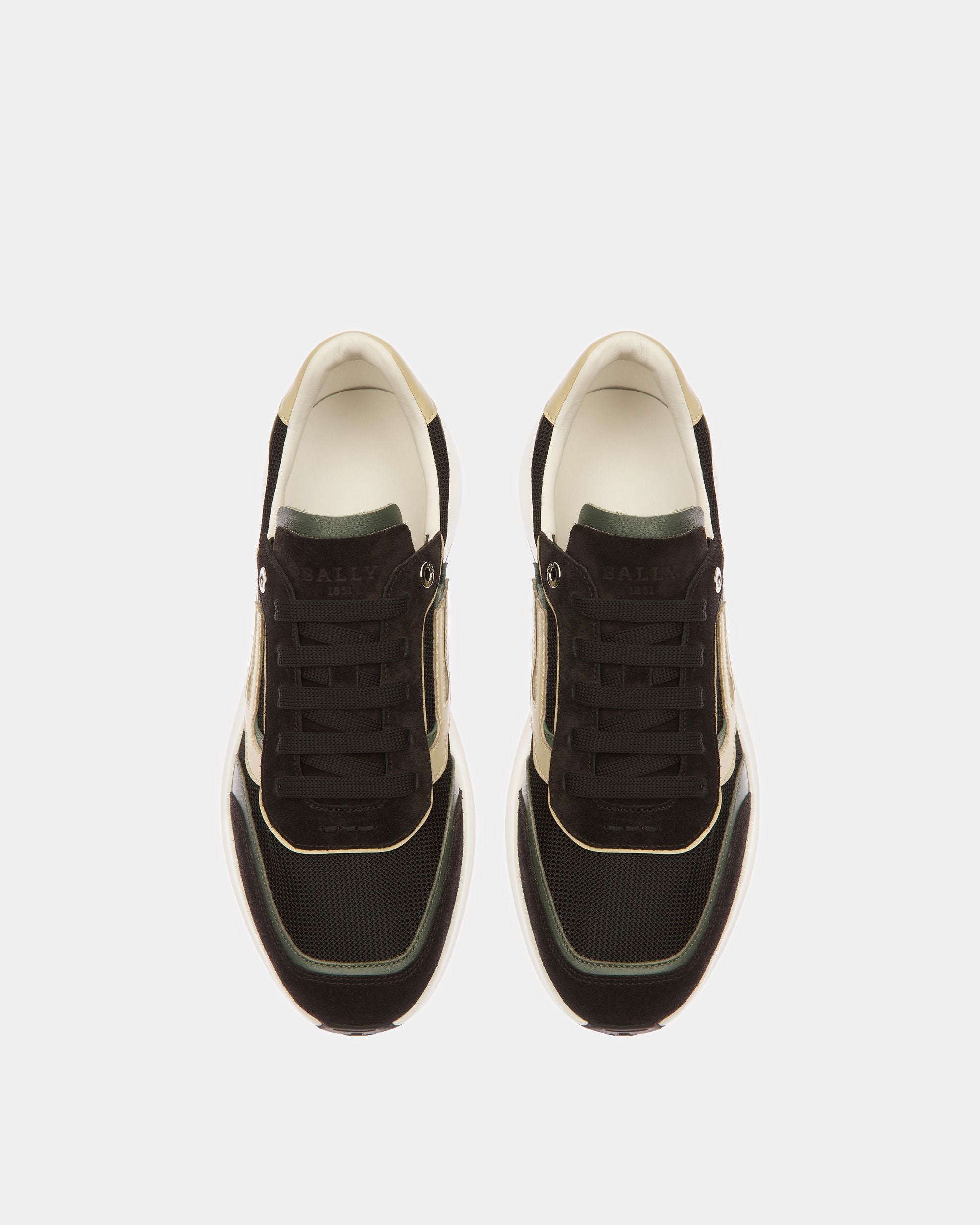 Demmy-T Leather And Fabric Sneakers In Black - Men's - Bally - 02