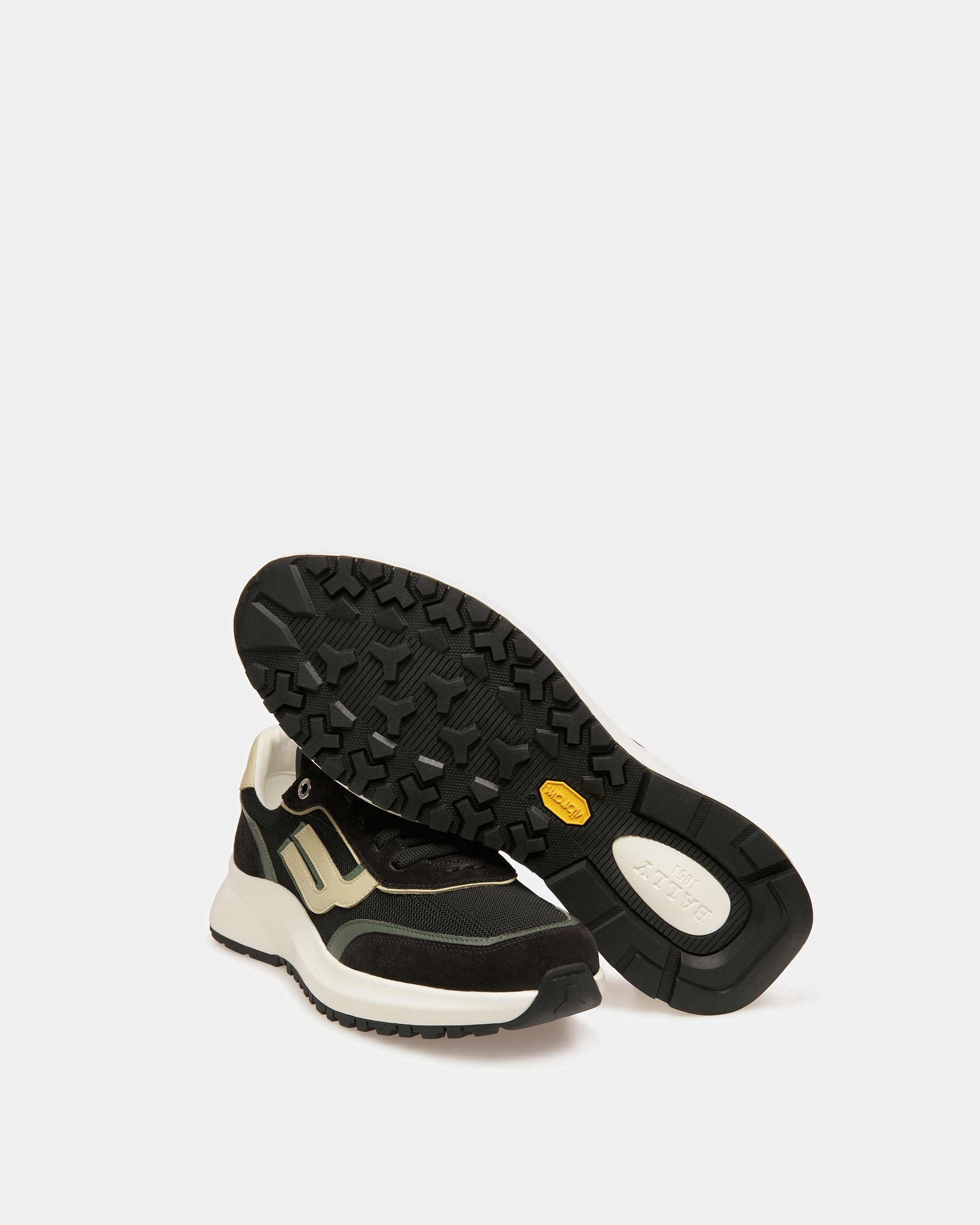 Demmy-T Leather And Fabric Sneakers In Black - Men's - Bally - 04