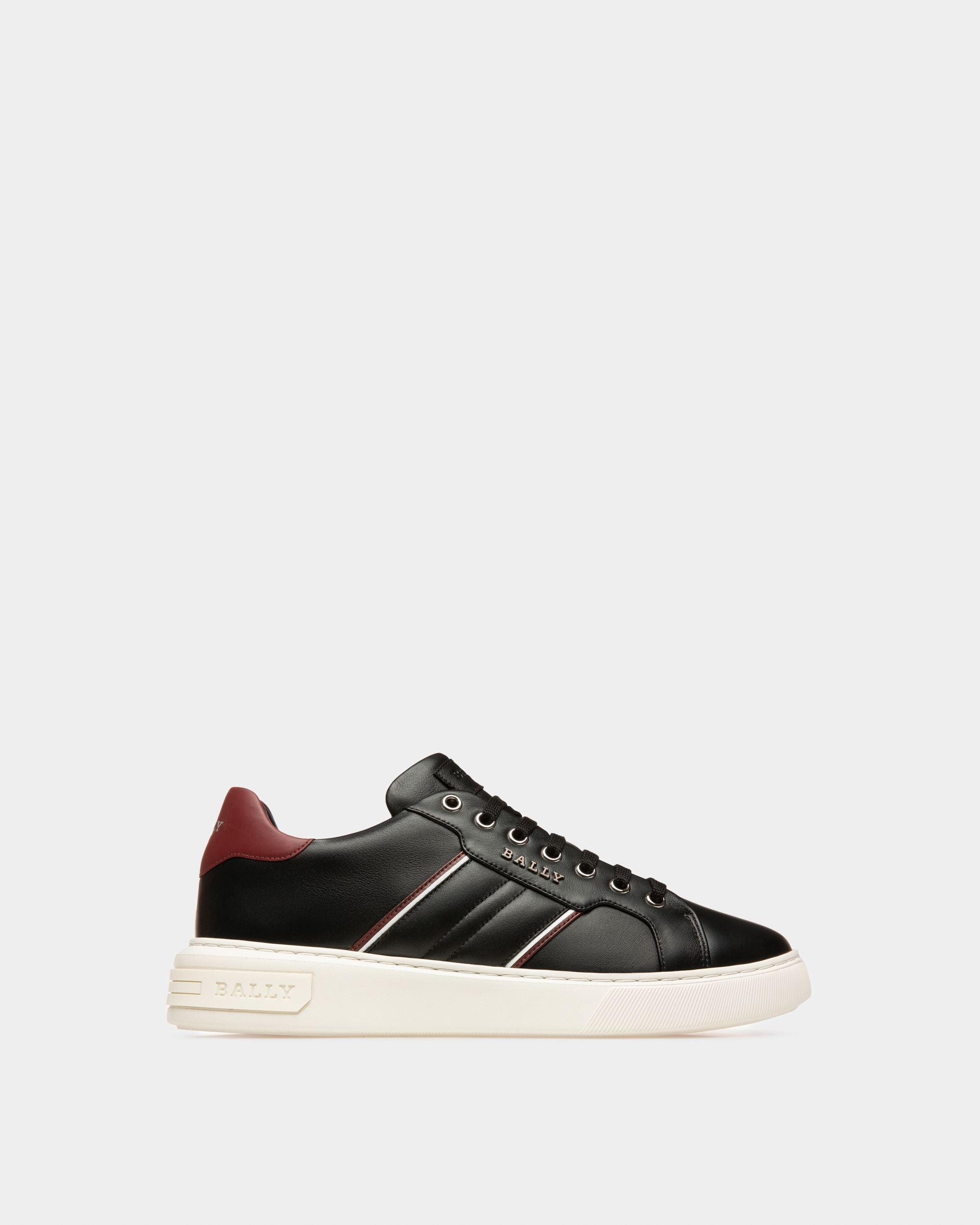 Meddy Zapatillas En Piel De Color Negro Y Rojo Heritage - Hombre - Bally - 01
