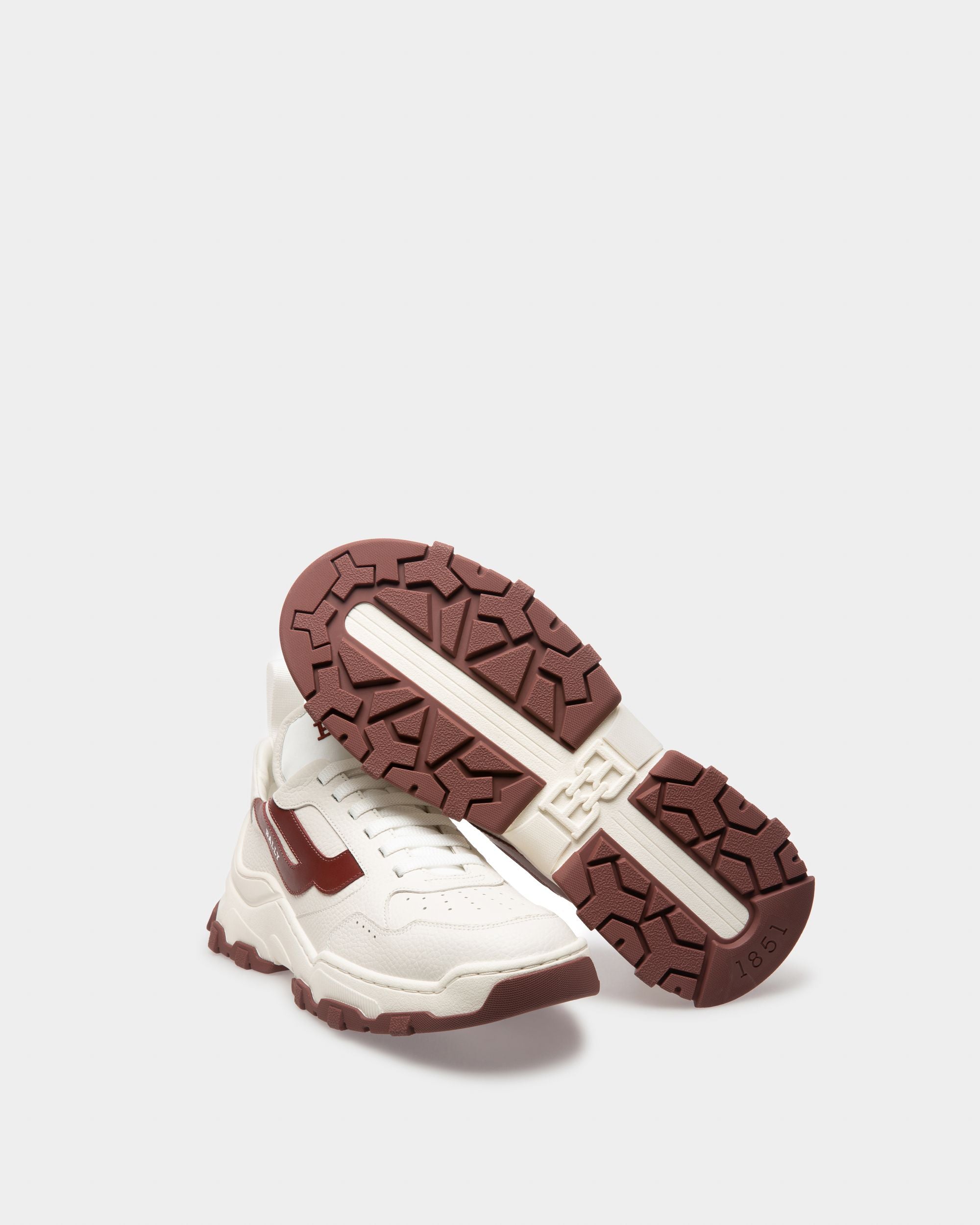 Holden Zapatillas En Piel Y Tela De Color Blanco Y Rojo Heritage - Hombre - Bally - 05
