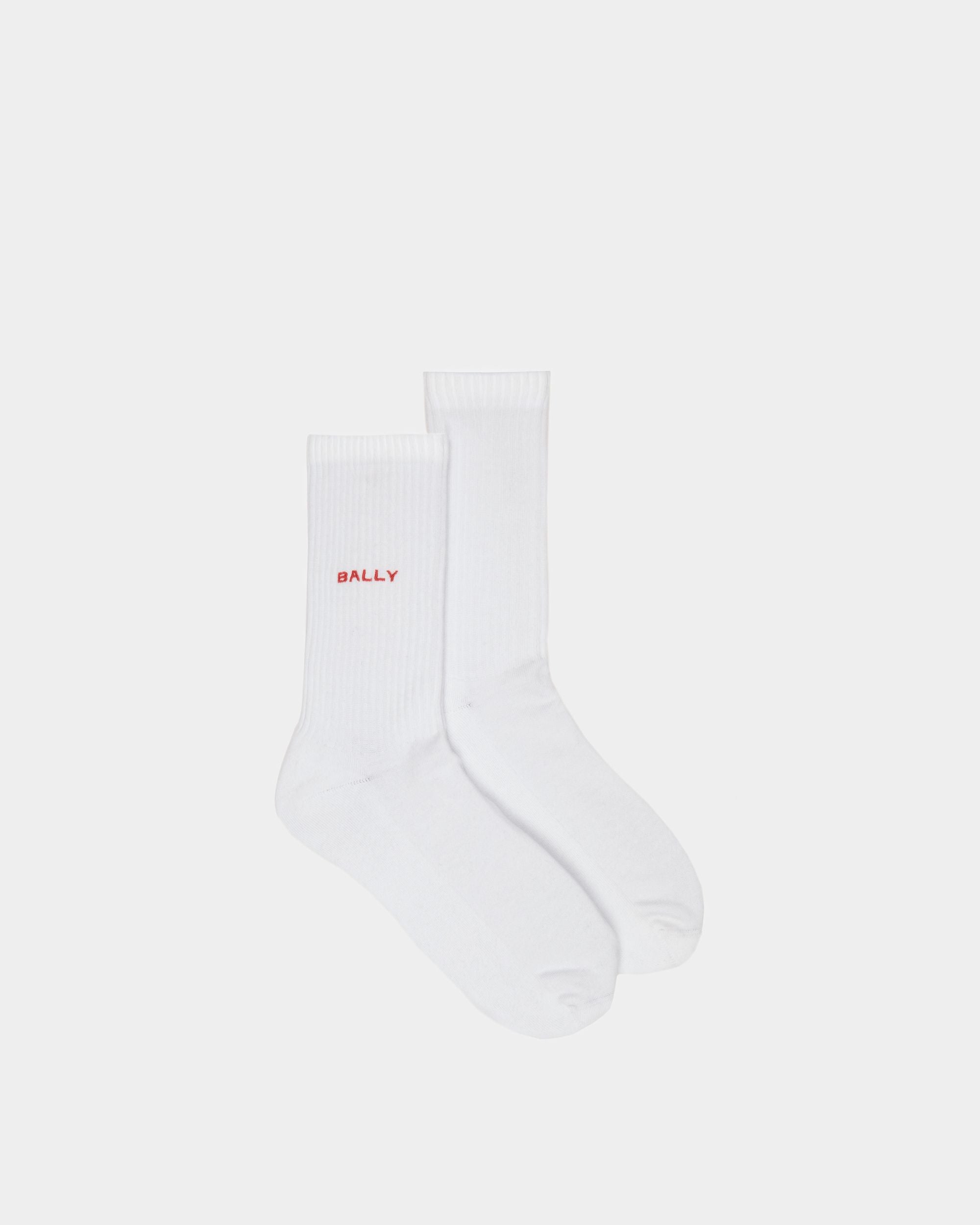 Socks Socks In White Cotton - Men's - Bally - 01