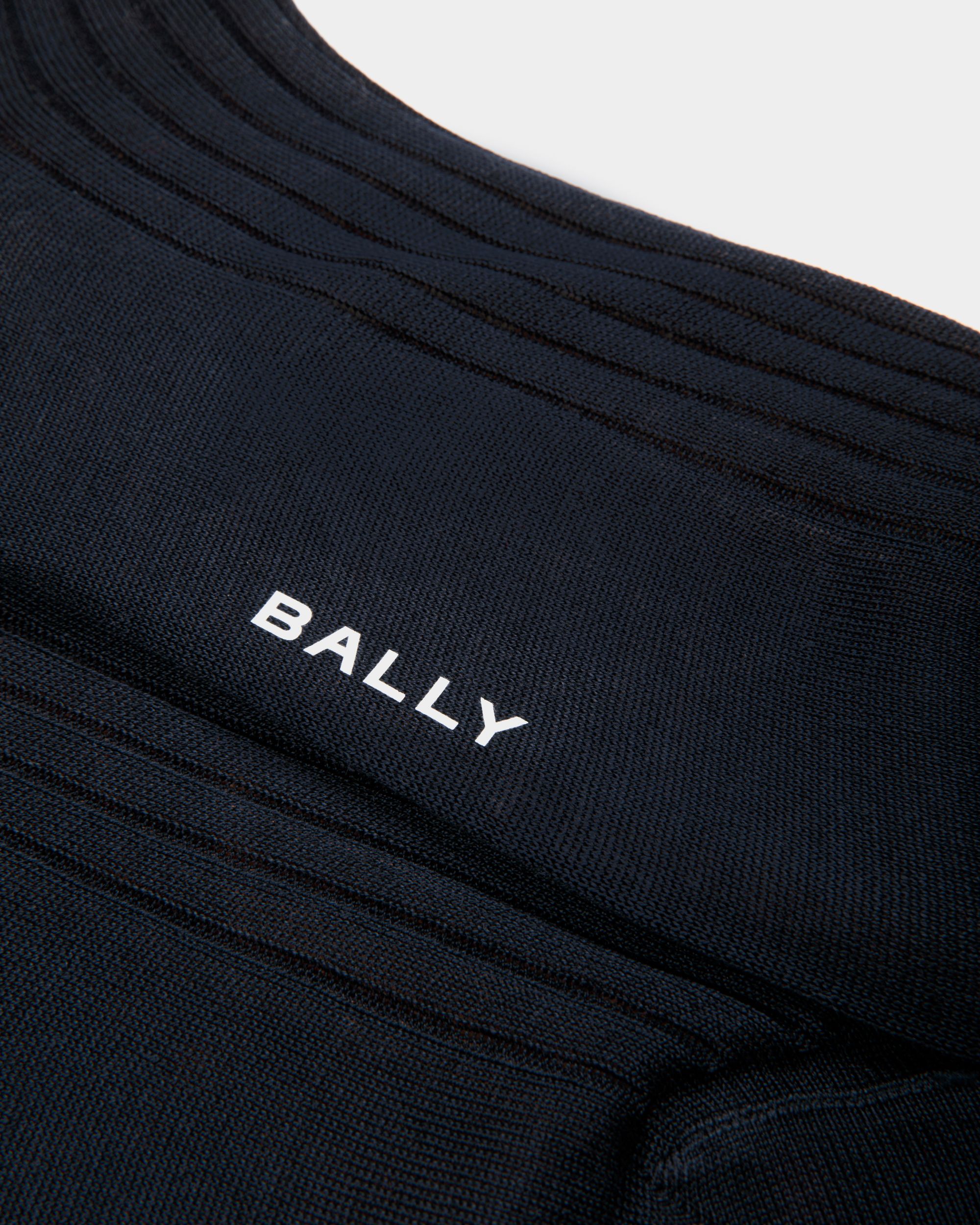 Socks In Navy Blue Cotton - Men's - Bally - 02