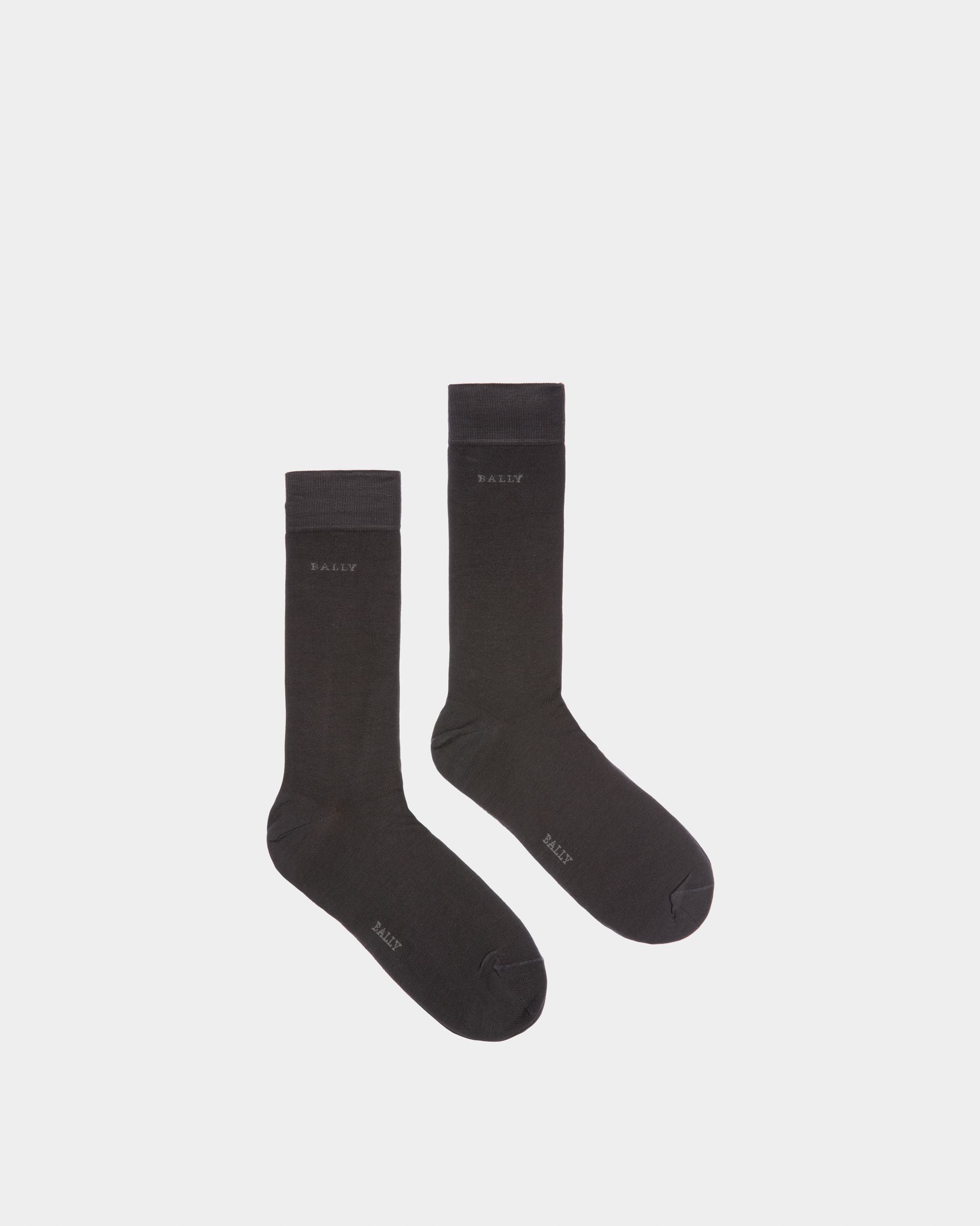 Logo Socks Calcetines En Algodón De Color Gris - Hombre - Bally - 01
