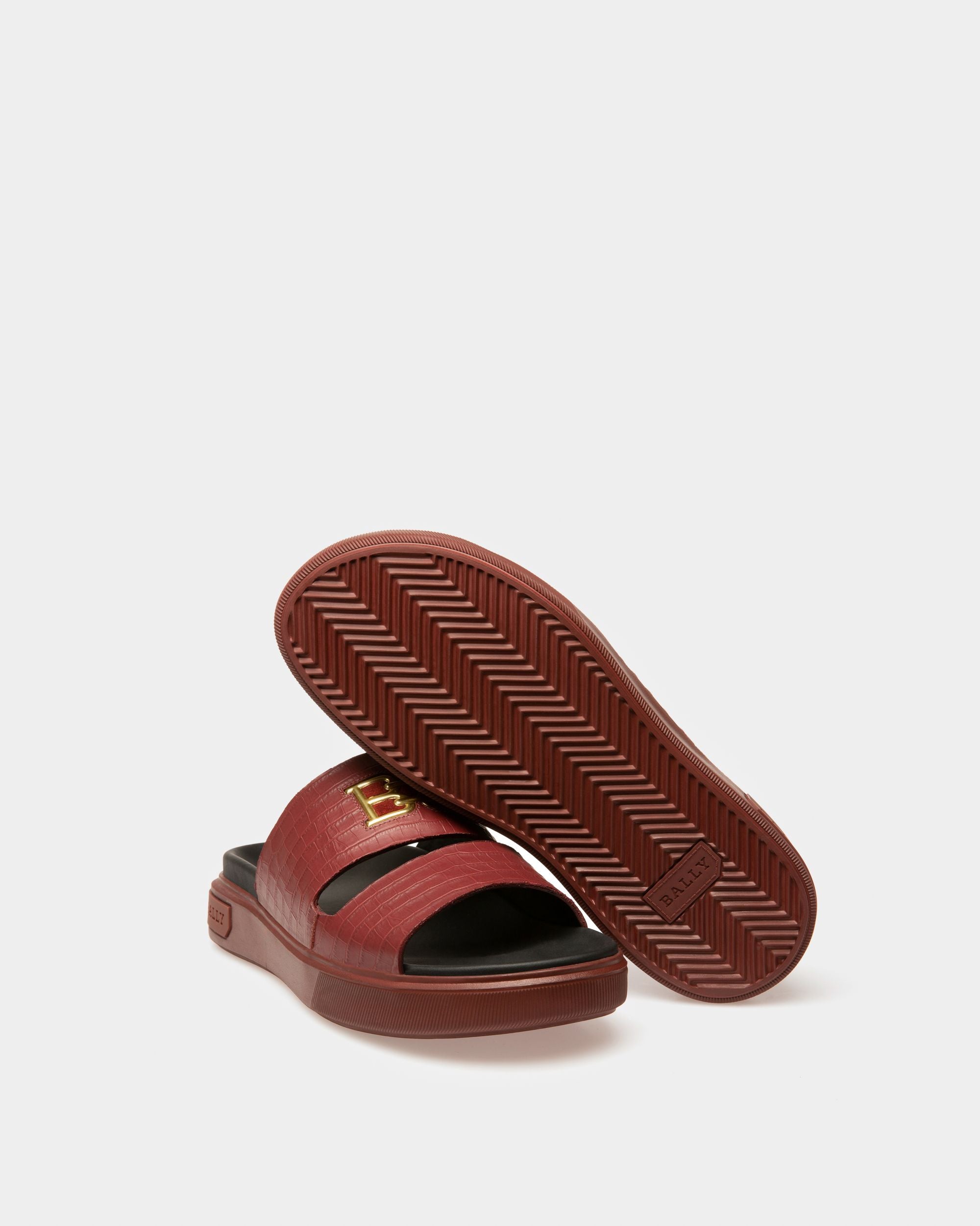 Jym Leather Sandals In Heritage Red - Men's - Bally - 04