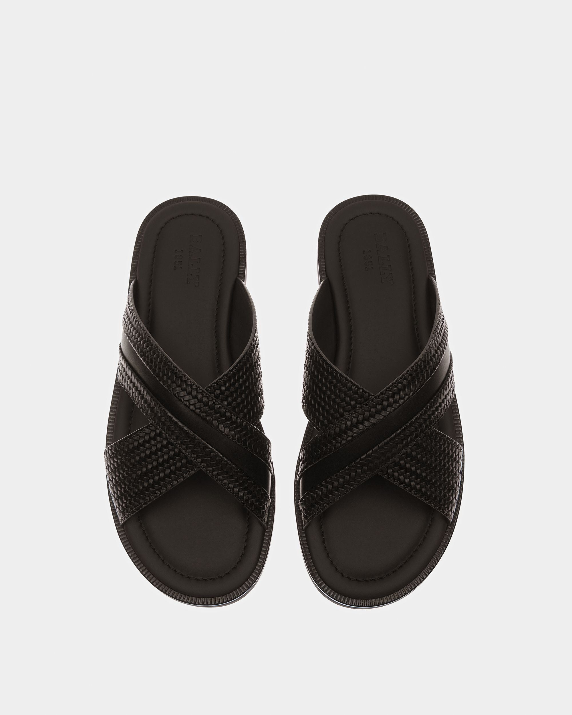 Jabil Leather Sandals In Black - Men's - Bally - 02
