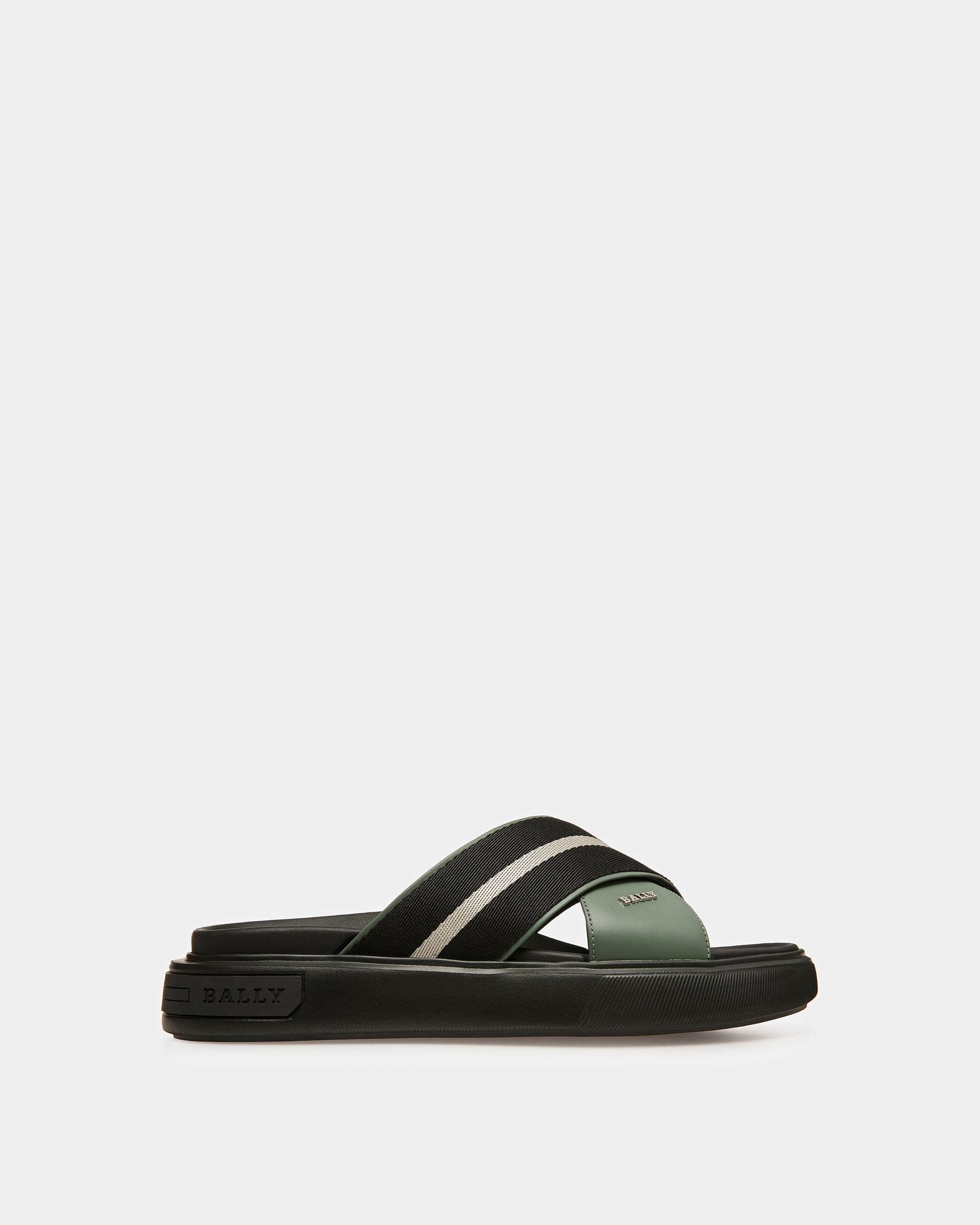 Jake Leather Sandals In Sage - Men's - Bally - 01