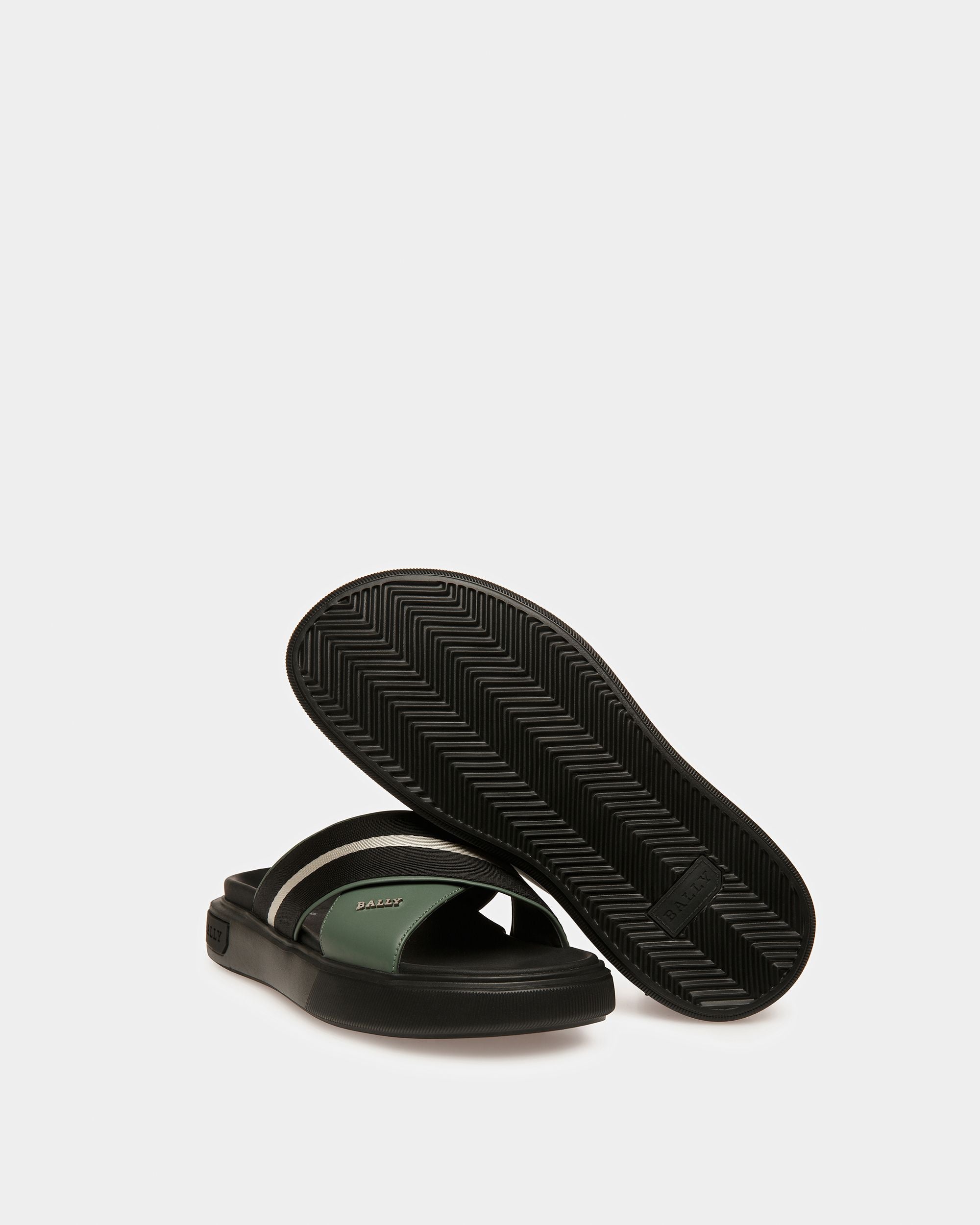 Jake Leather Sandals In Sage - Men's - Bally - 05