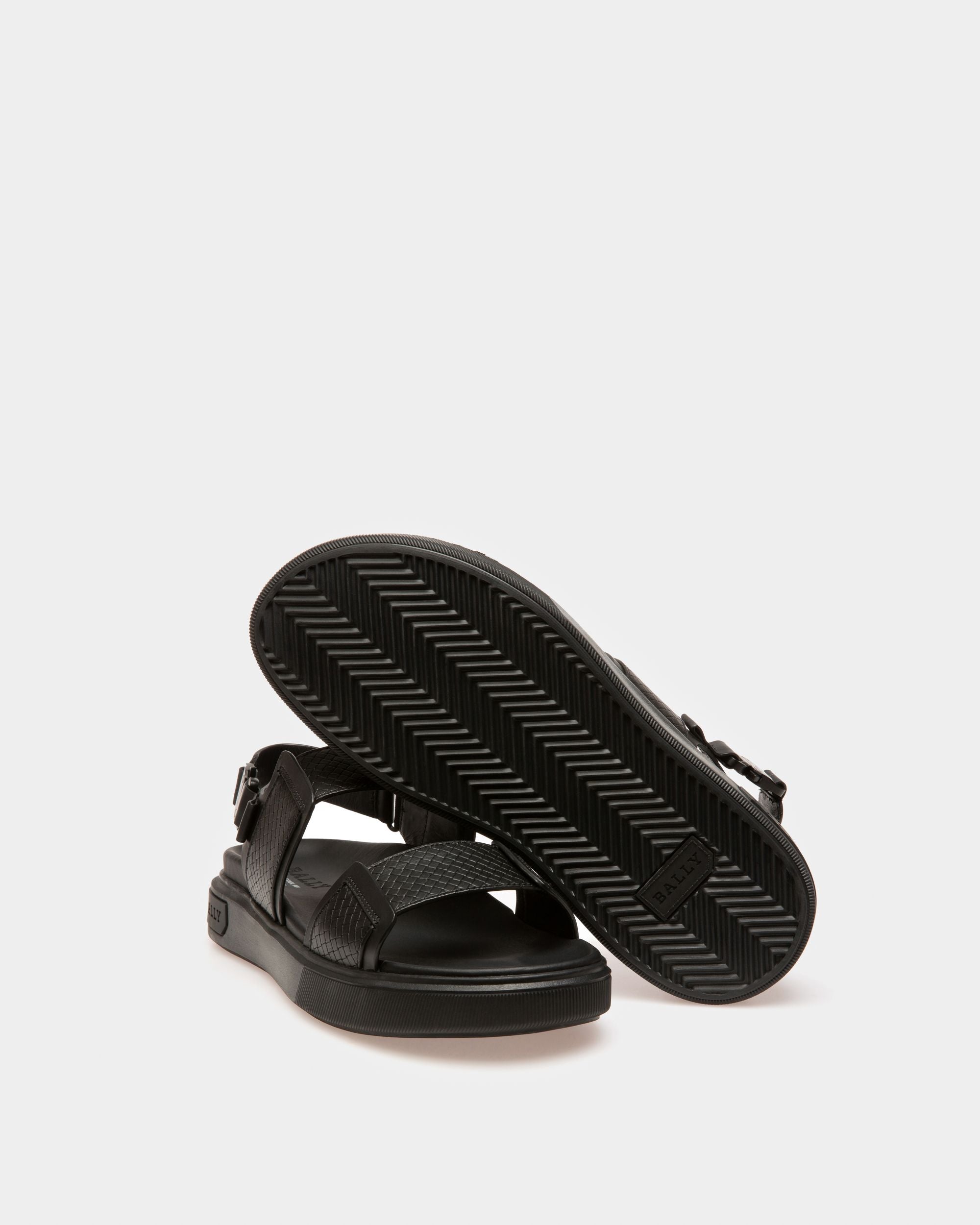 Jaron Sandalias En Piel De Color Negro - Hombre - Bally - 03