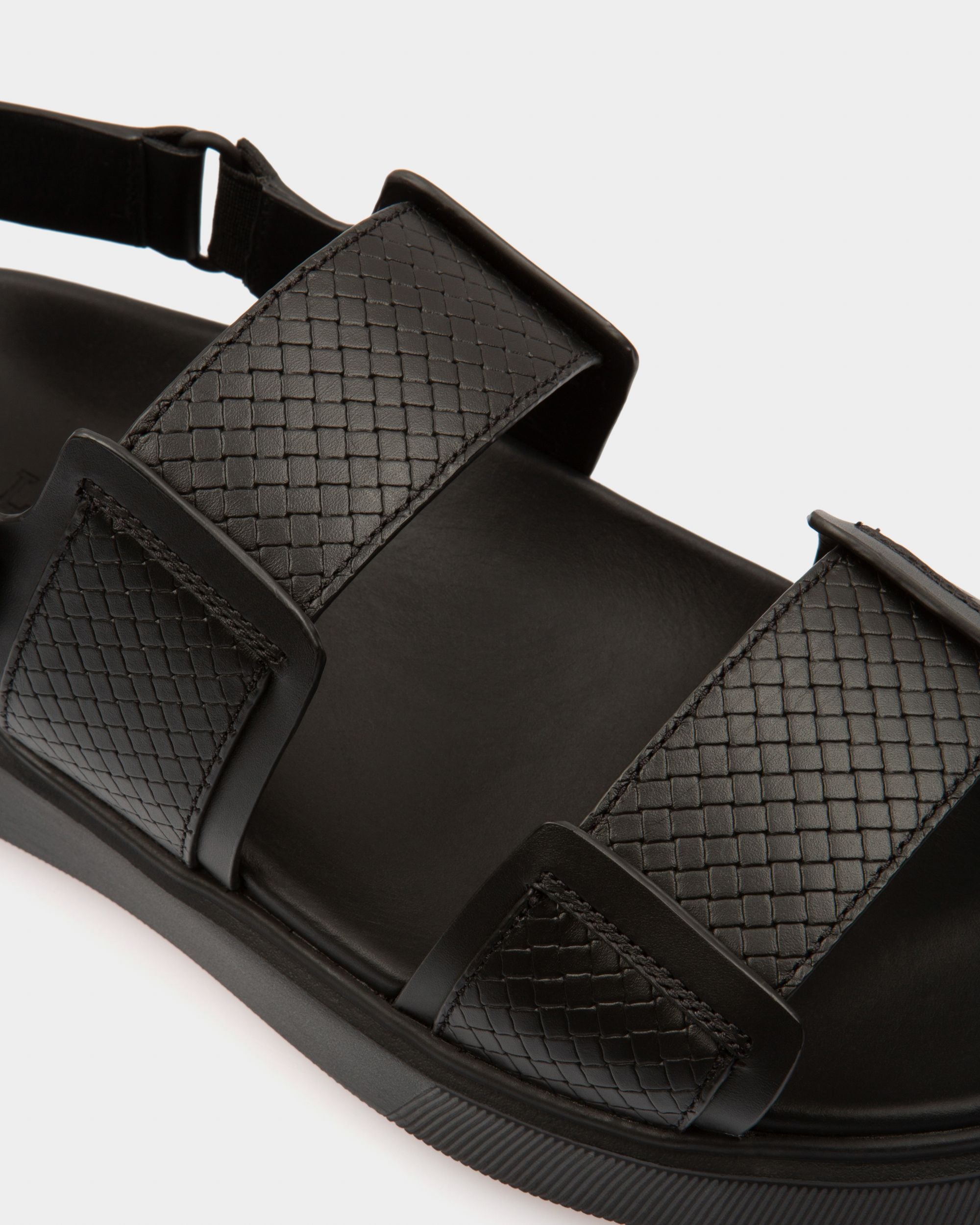 Jaron Sandalias En Piel De Color Negro - Hombre - Bally - 04