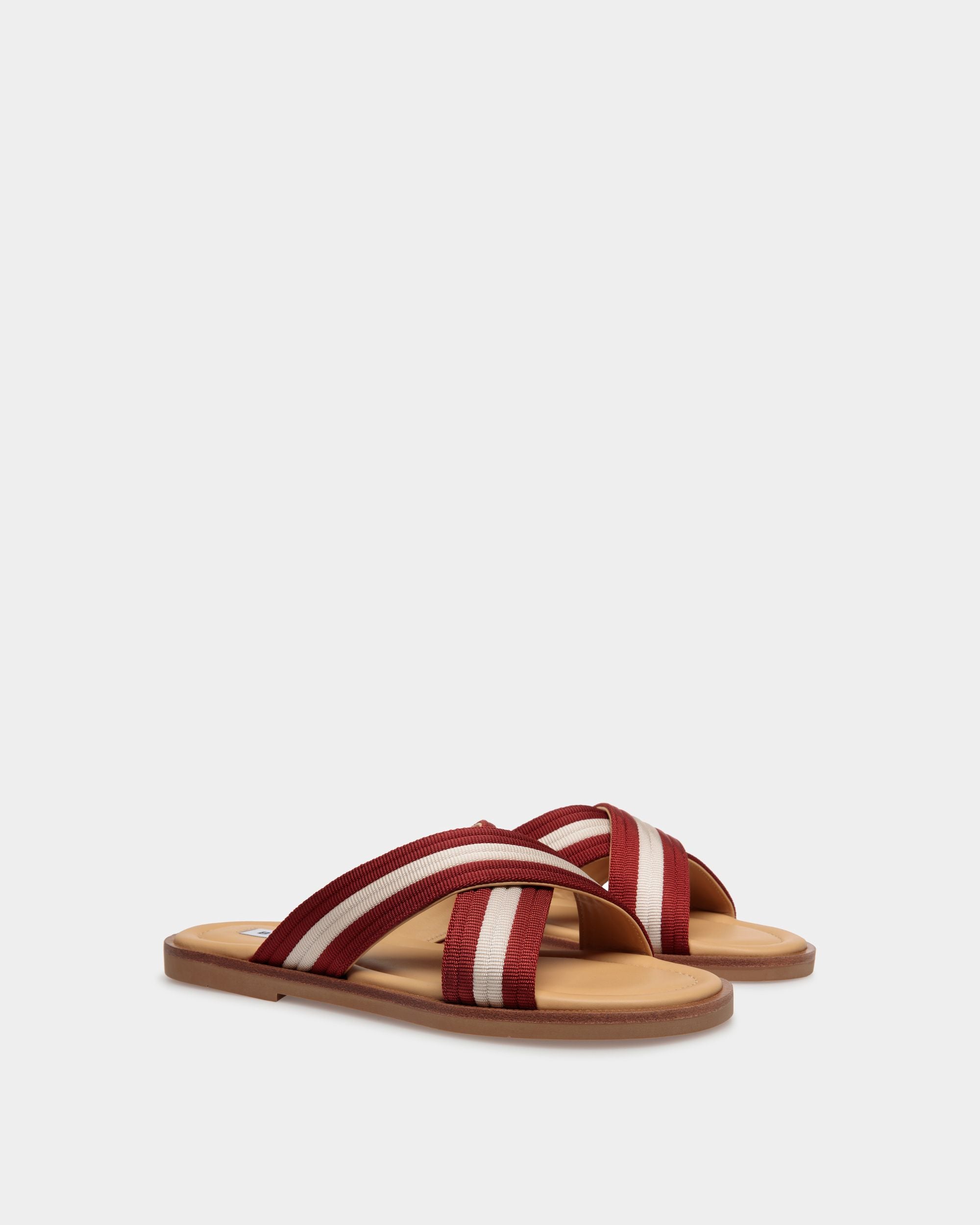 Sandalia Glide De Nailon Rojo Y Blanco - Hombre - Bally - 02