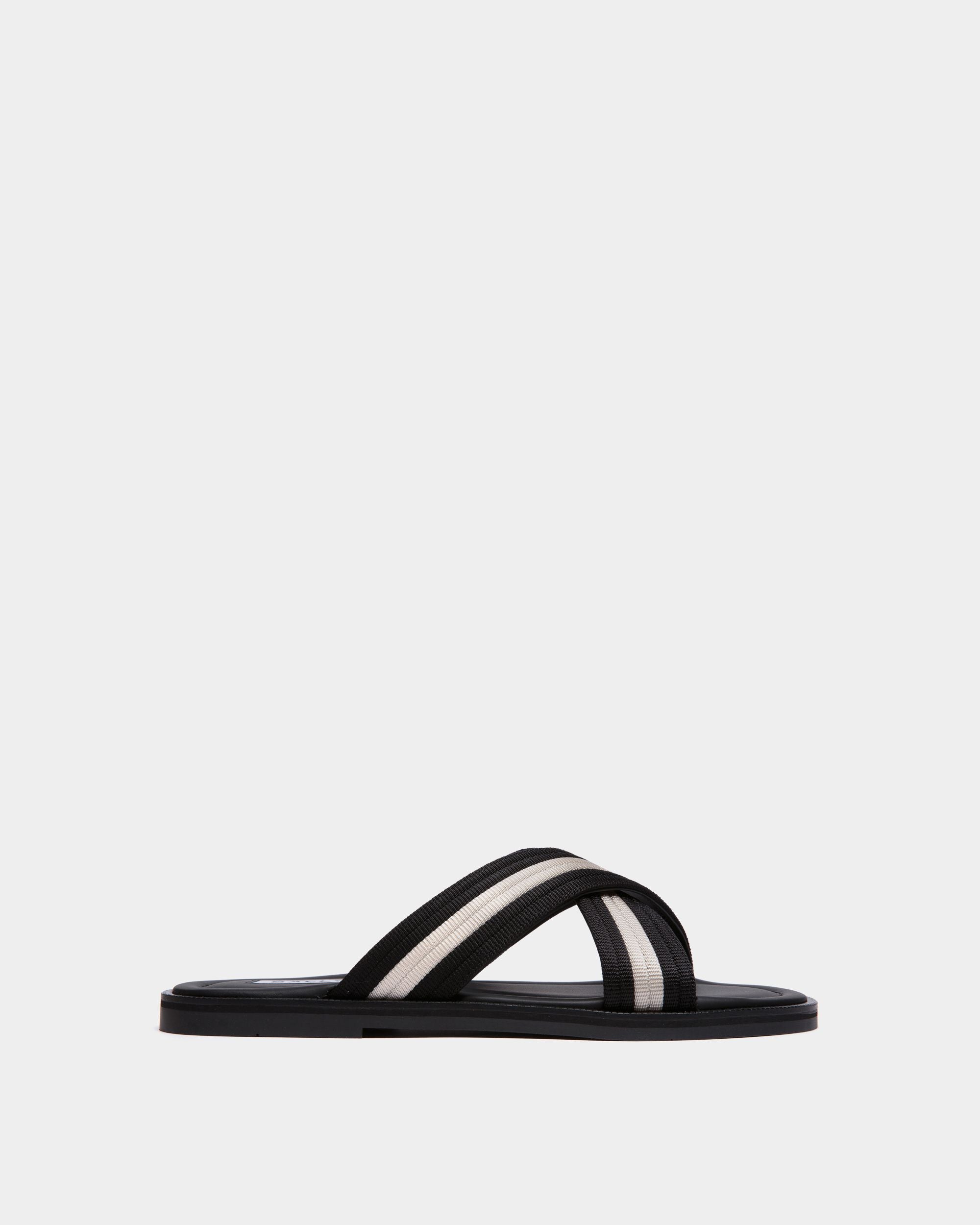 Glide Sandal in Black and White Nylon - Men's - Bally - 01