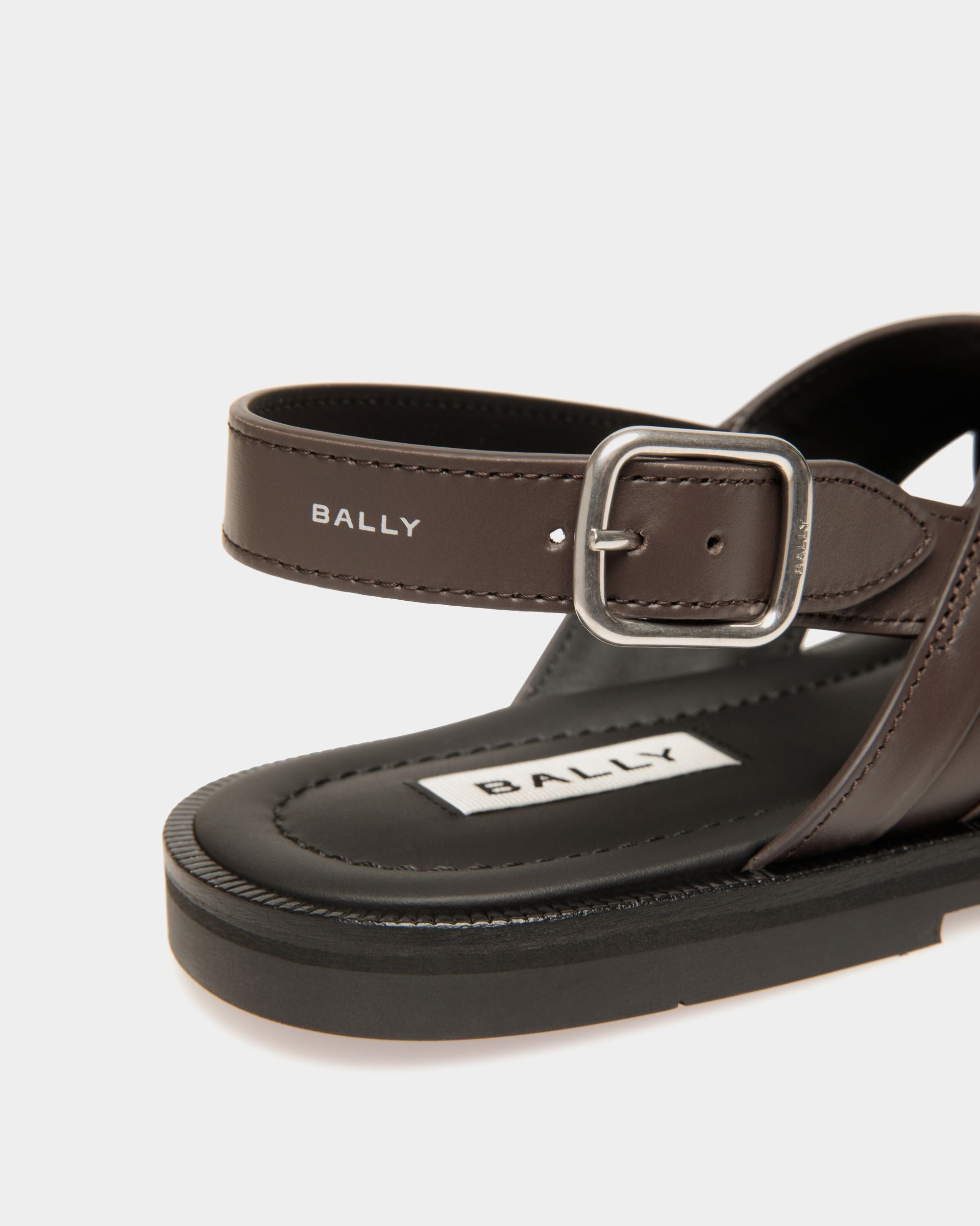 Sandalia Glide De Piel Ébano - Hombre - Bally - 05