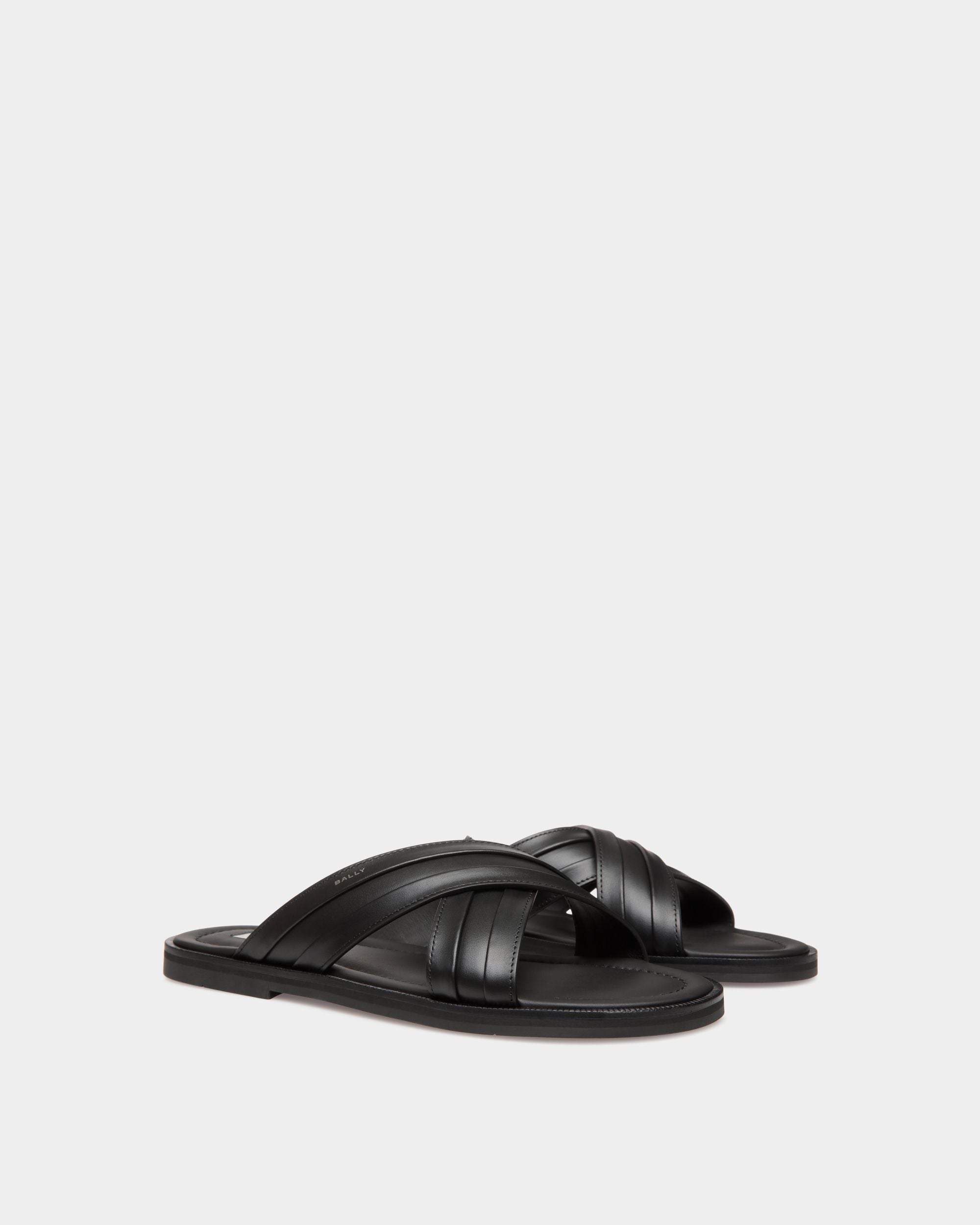 Sandalia Glide De Piel Negra - Hombre - Bally - 02