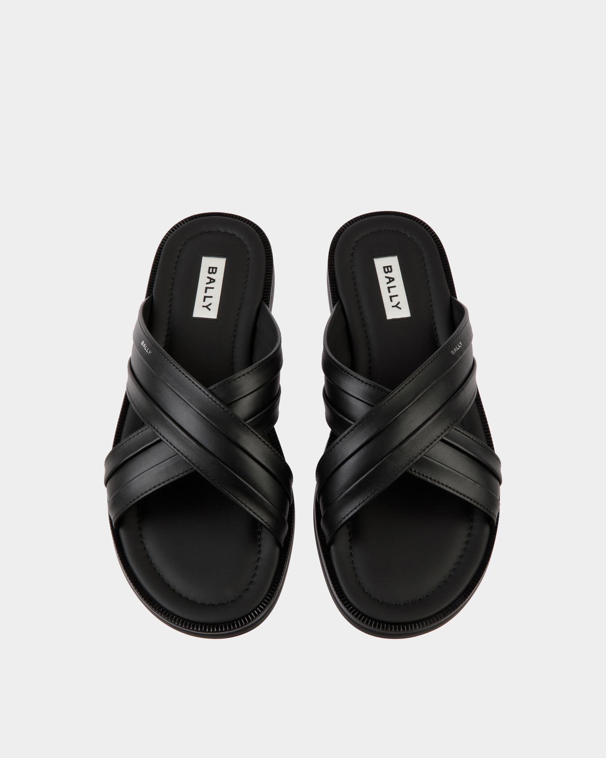Sandalia Glide De Piel Negra - Hombre - Bally - 04
