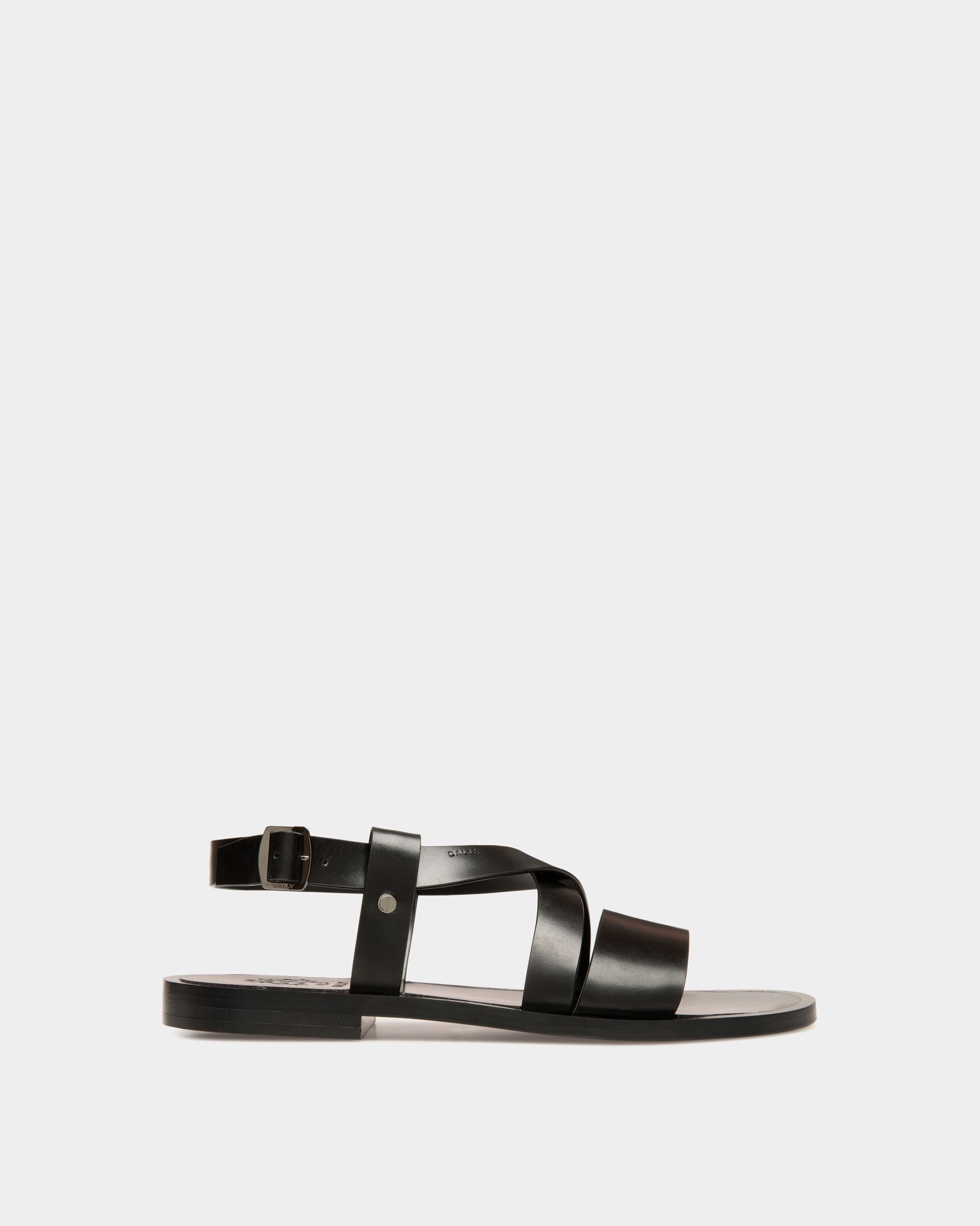 Sandalia Salis De Piel Negra - Hombre - Bally - 01
