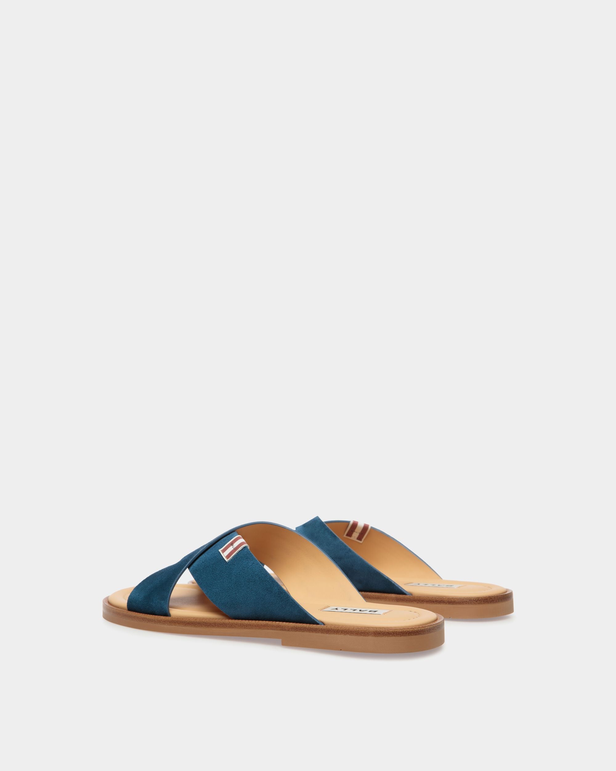 Glide Sandal in Navy Blue Suede - Men's - Bally - 03