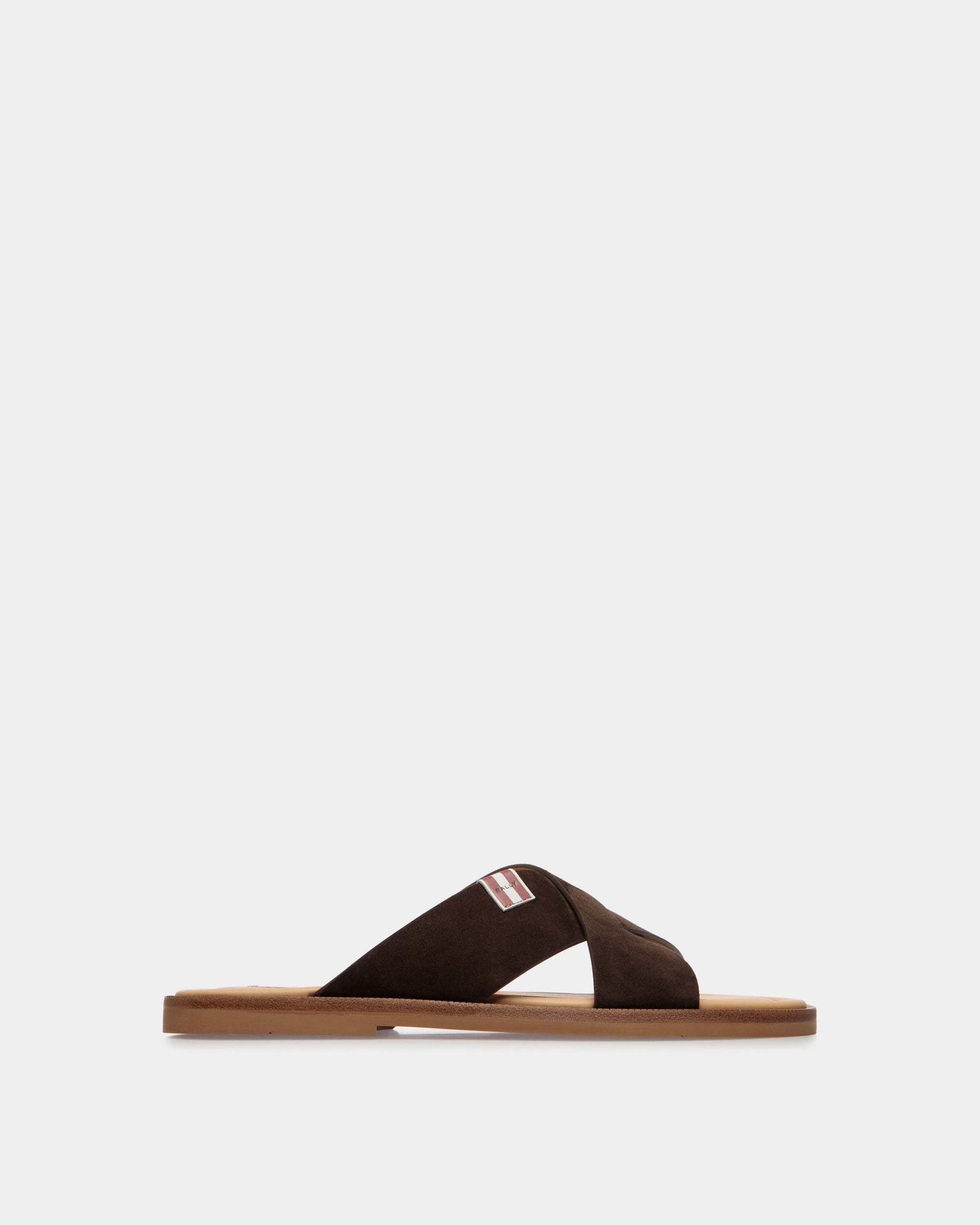 Sandalia Glide De Ante Ébano - Hombre - Bally - 01