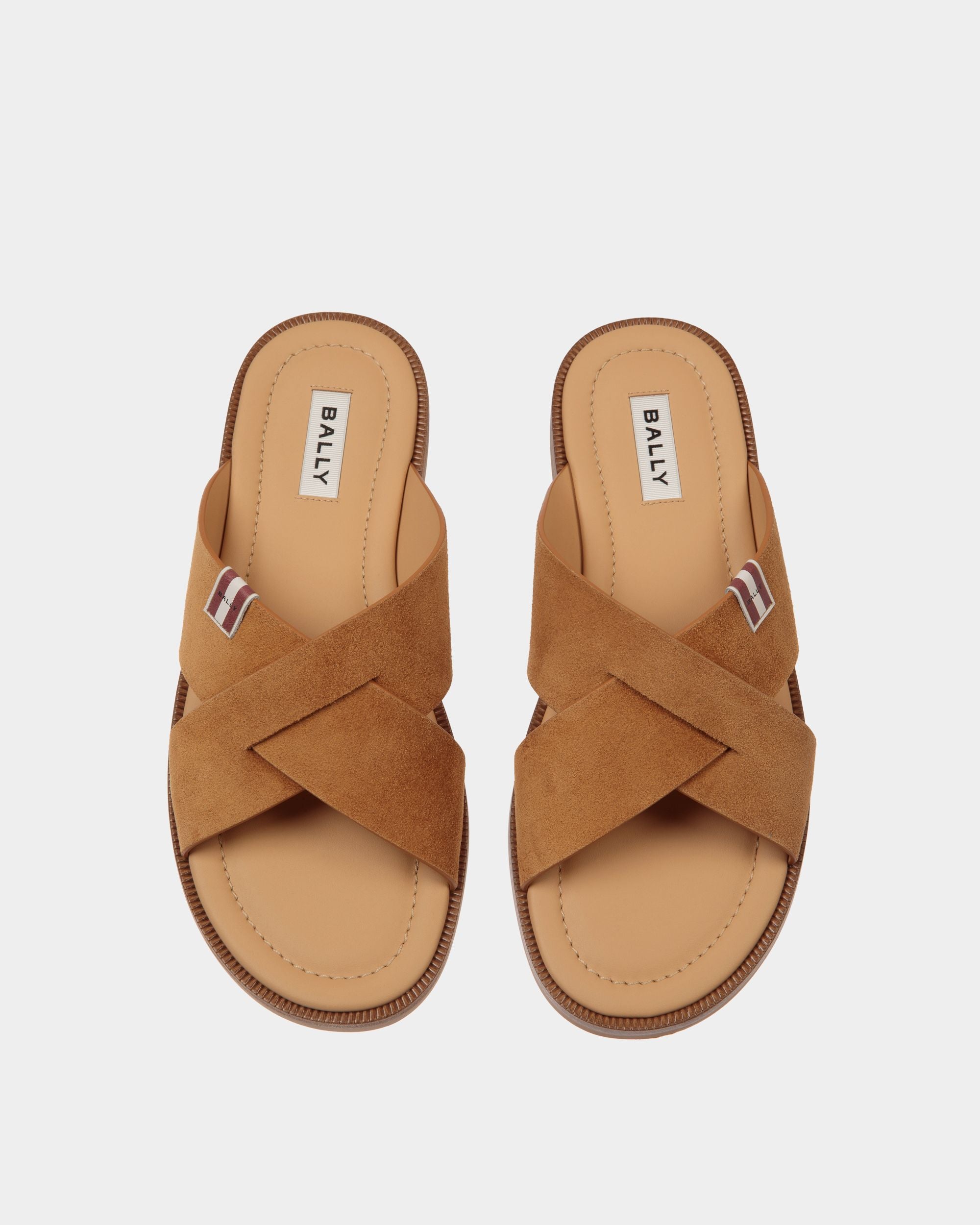 Sandalia Glide De Ante Marrón - Hombre - Bally - 04