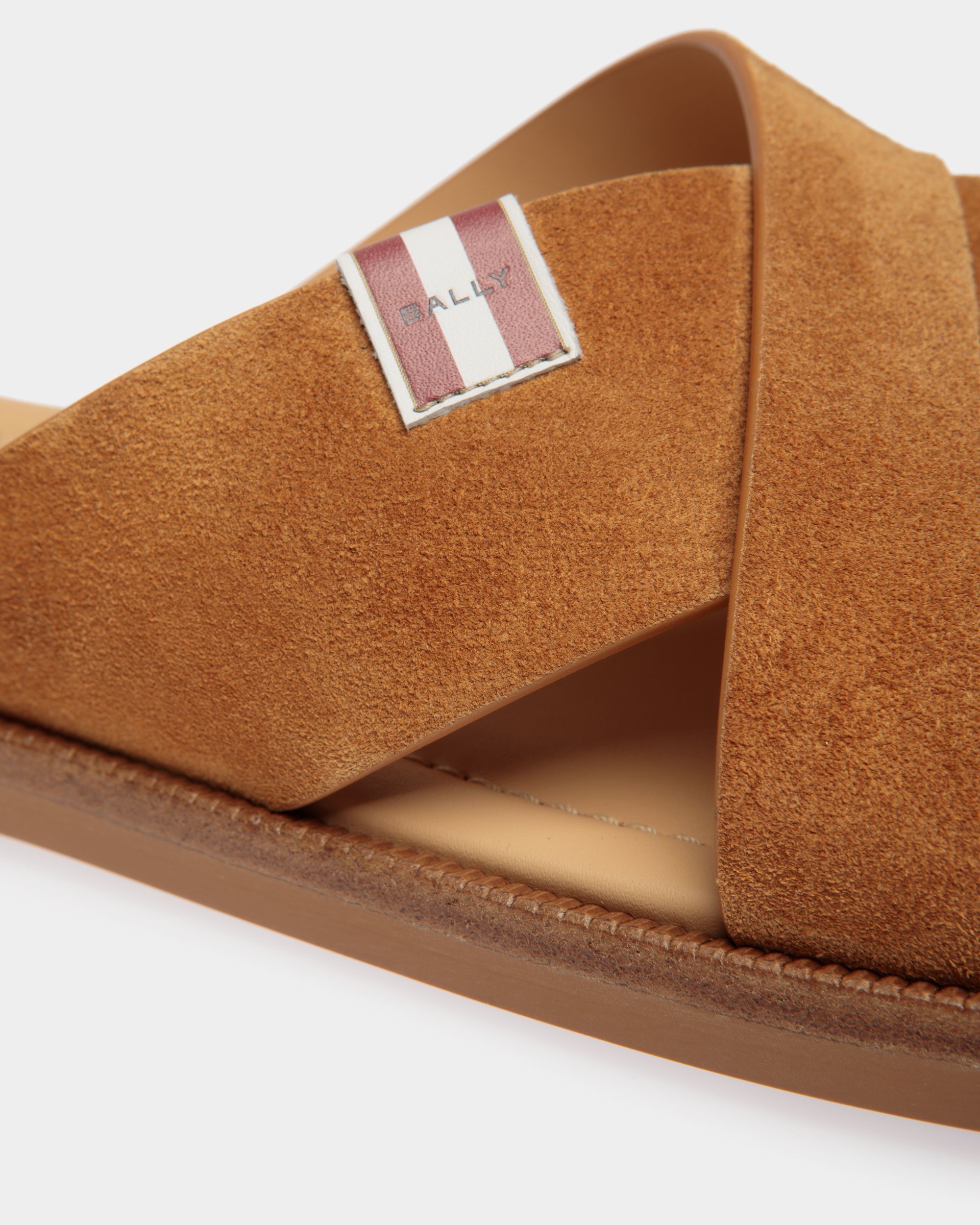 Sandalia Glide De Ante Marrón - Hombre - Bally - 05