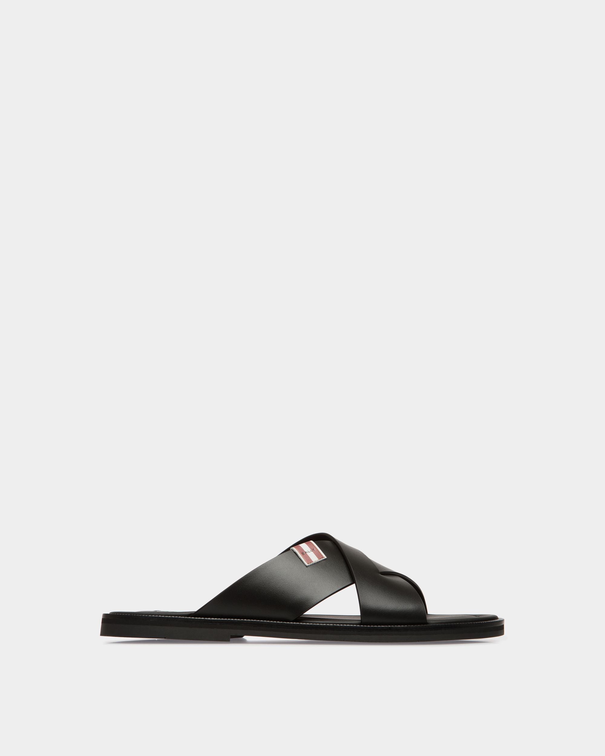 Sandalia Glide De Piel Negra - Hombre - Bally - 01