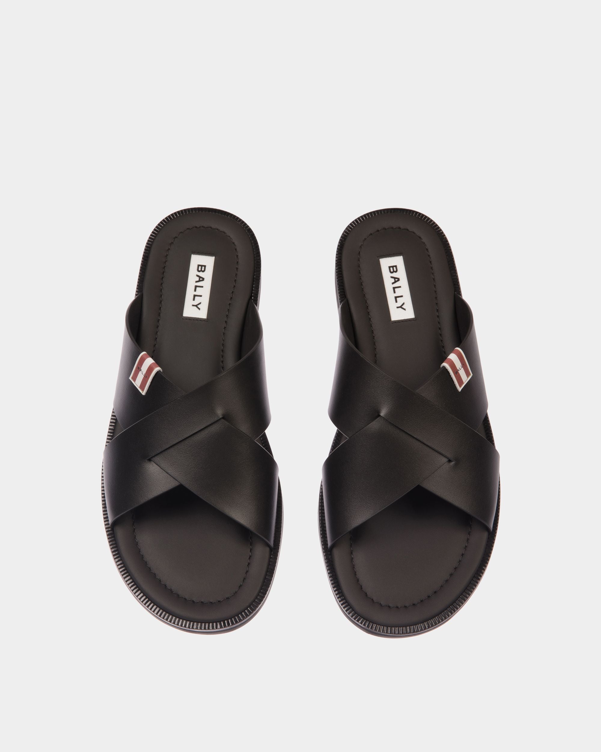 Sandalia Glide De Piel Negra - Hombre - Bally - 04
