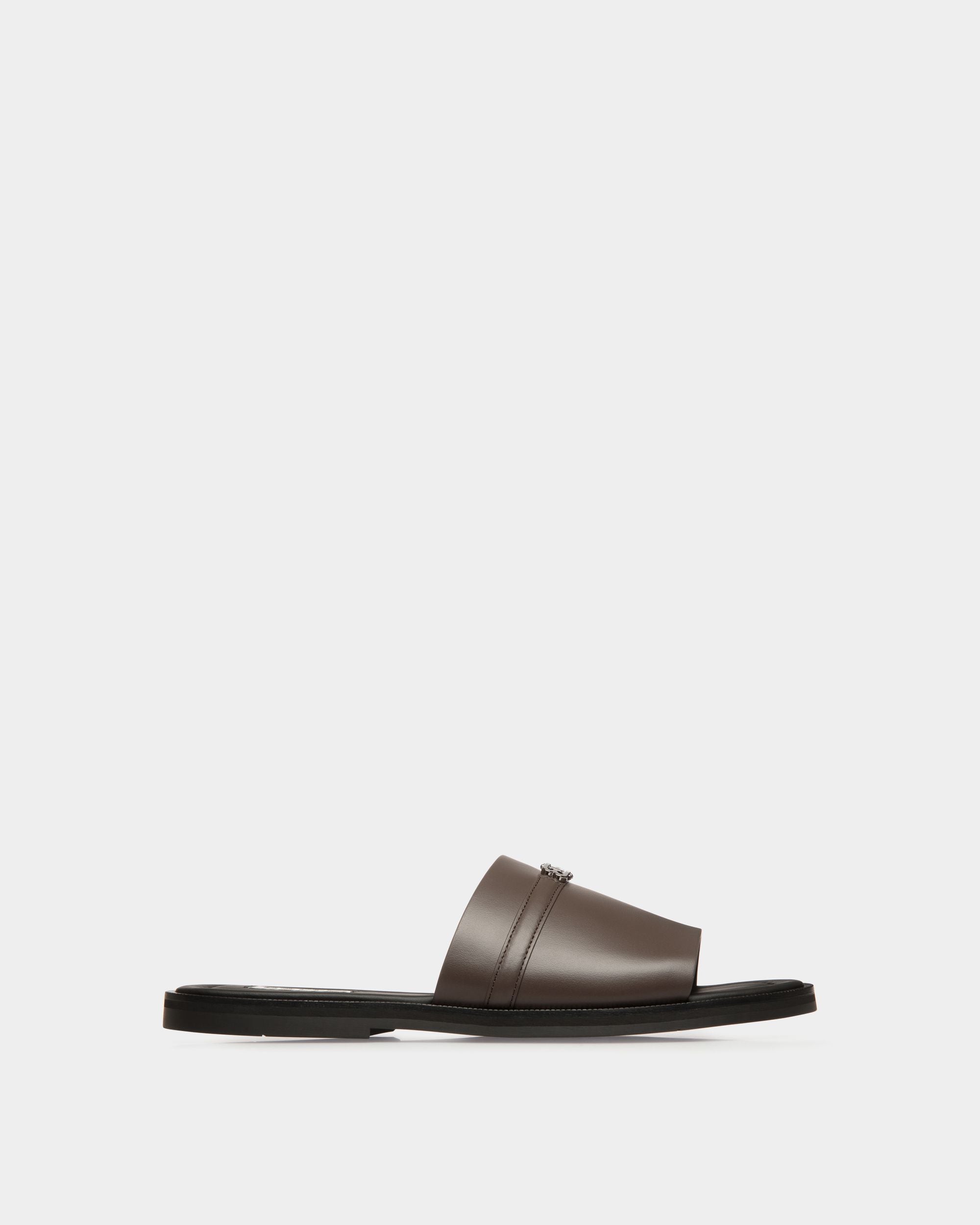 Glide Sandal in Ebano Leather - Hombre - Bally - 01