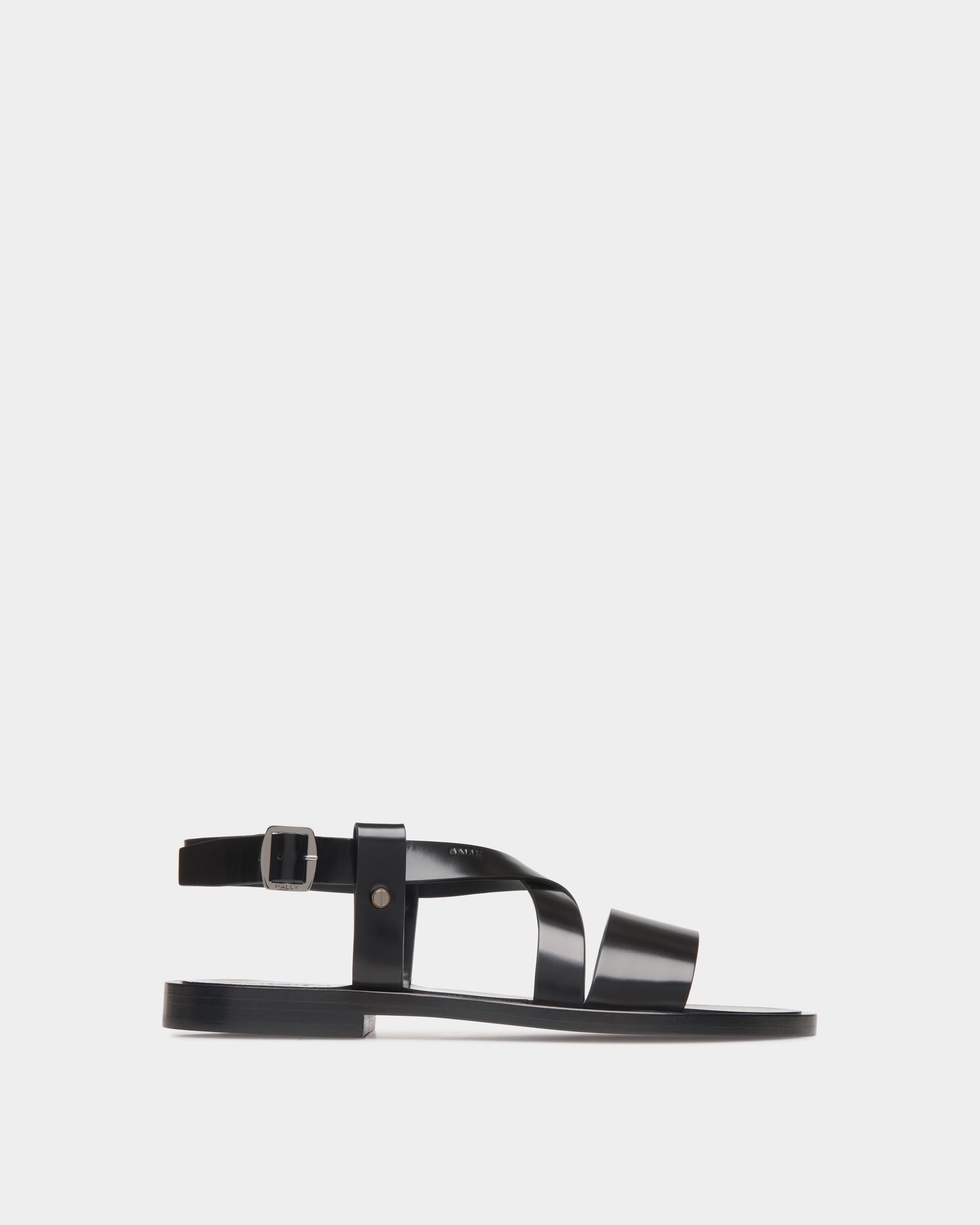Sandalia Salis De Piel Negra - Hombre - Bally - 01