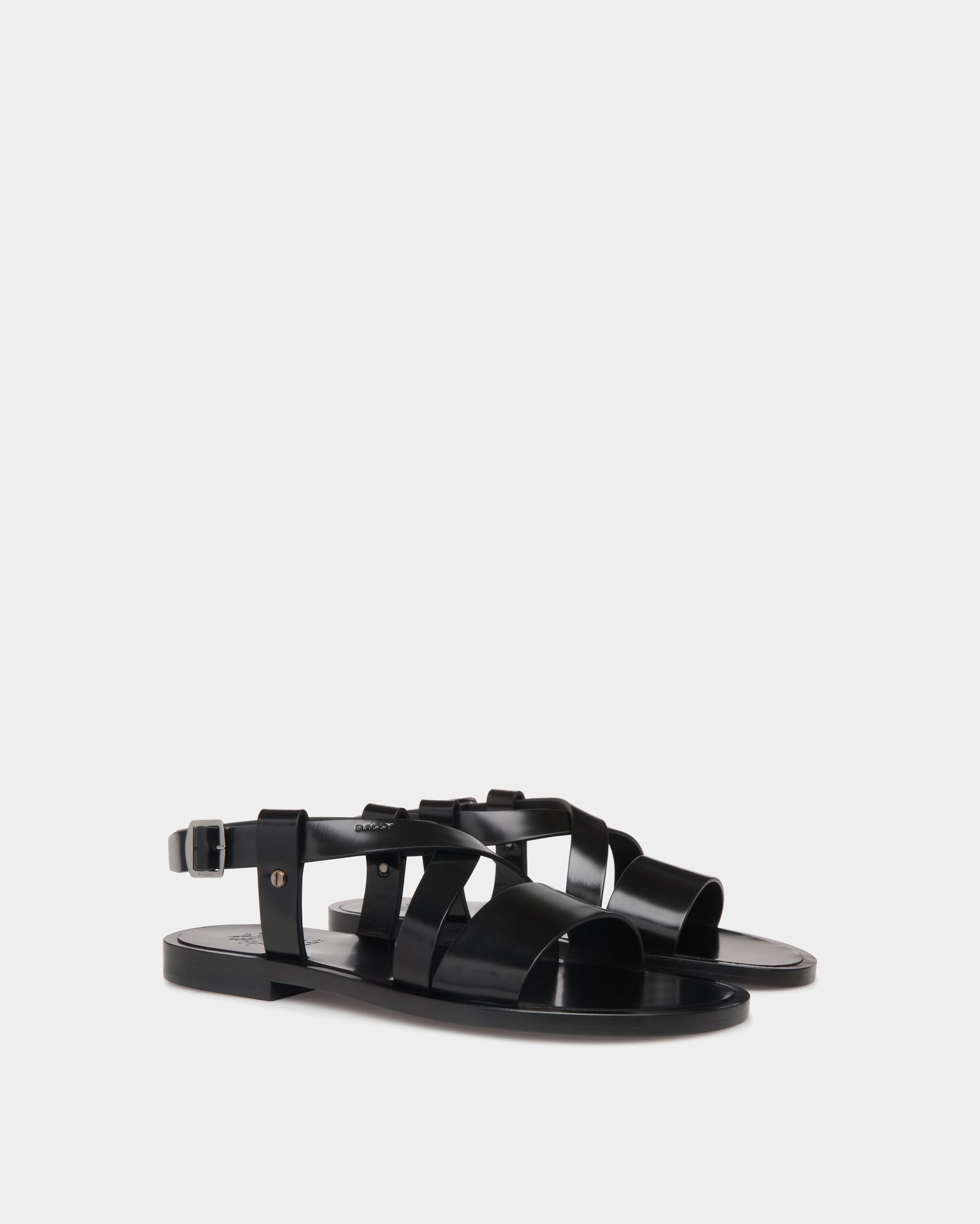 Sandalia Salis De Piel Negra - Hombre - Bally - 02