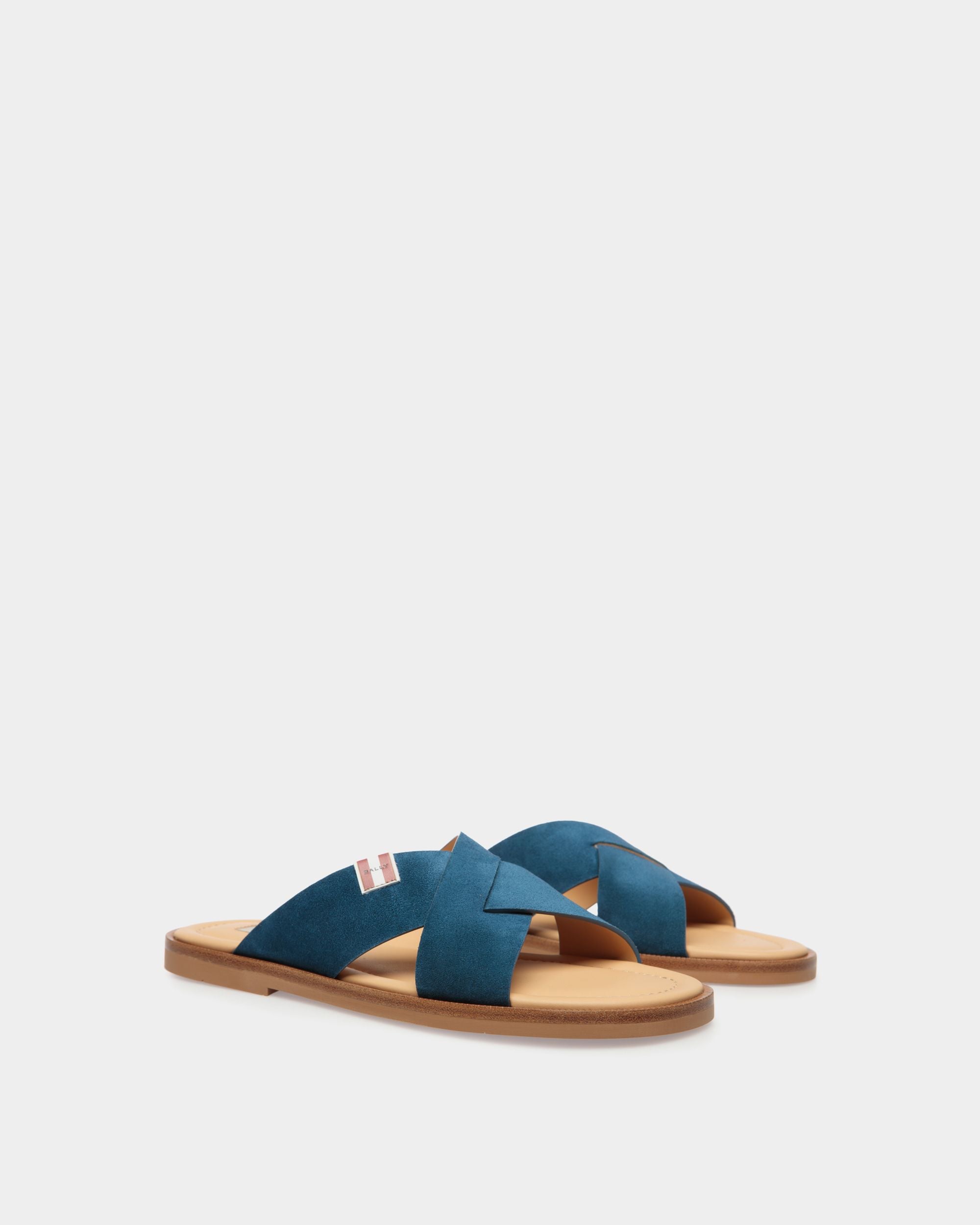 Glide Sandal in Navy Blue Suede - Hombre - Bally - 02