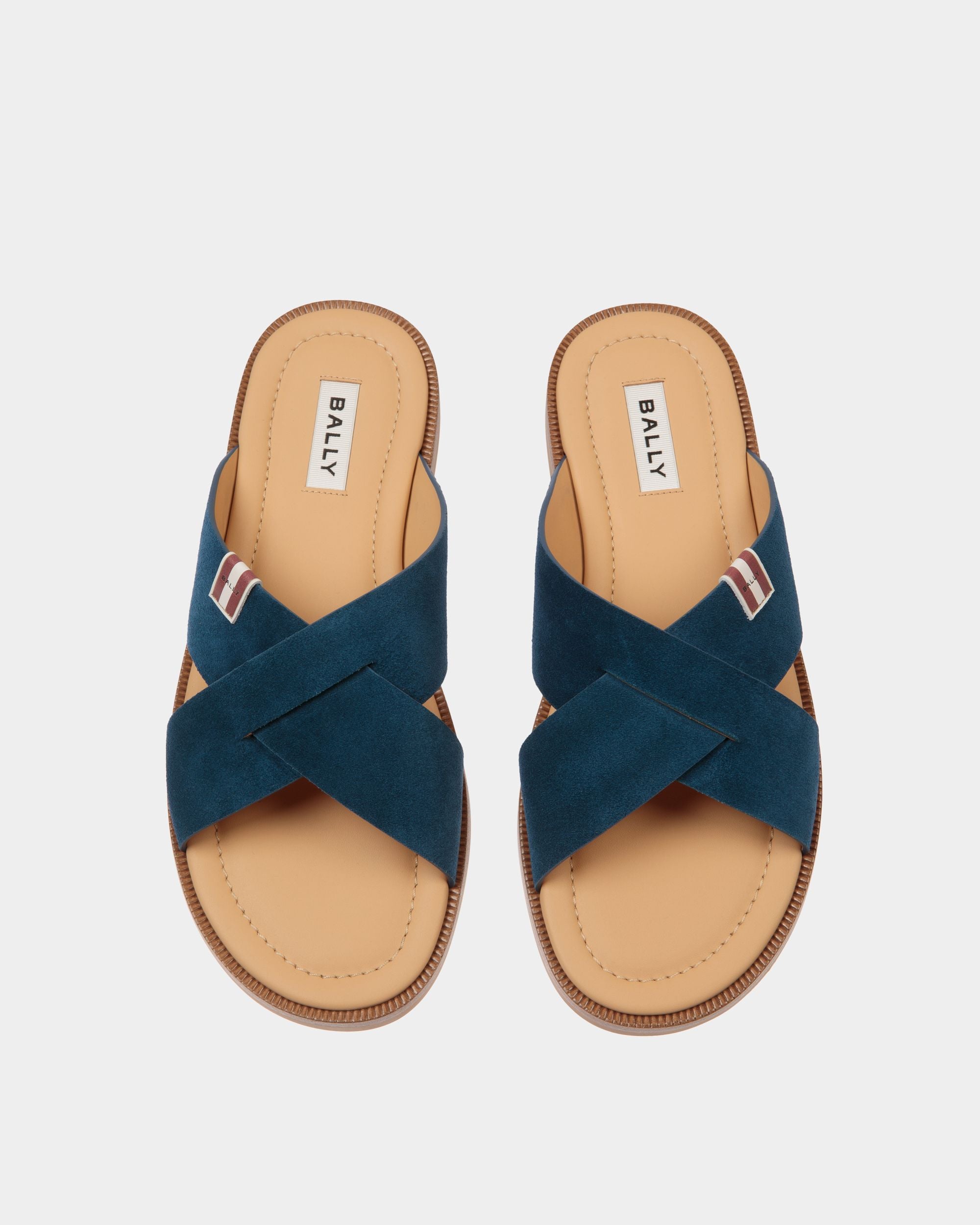 Glide Sandal in Navy Blue Suede - Hombre - Bally - 04