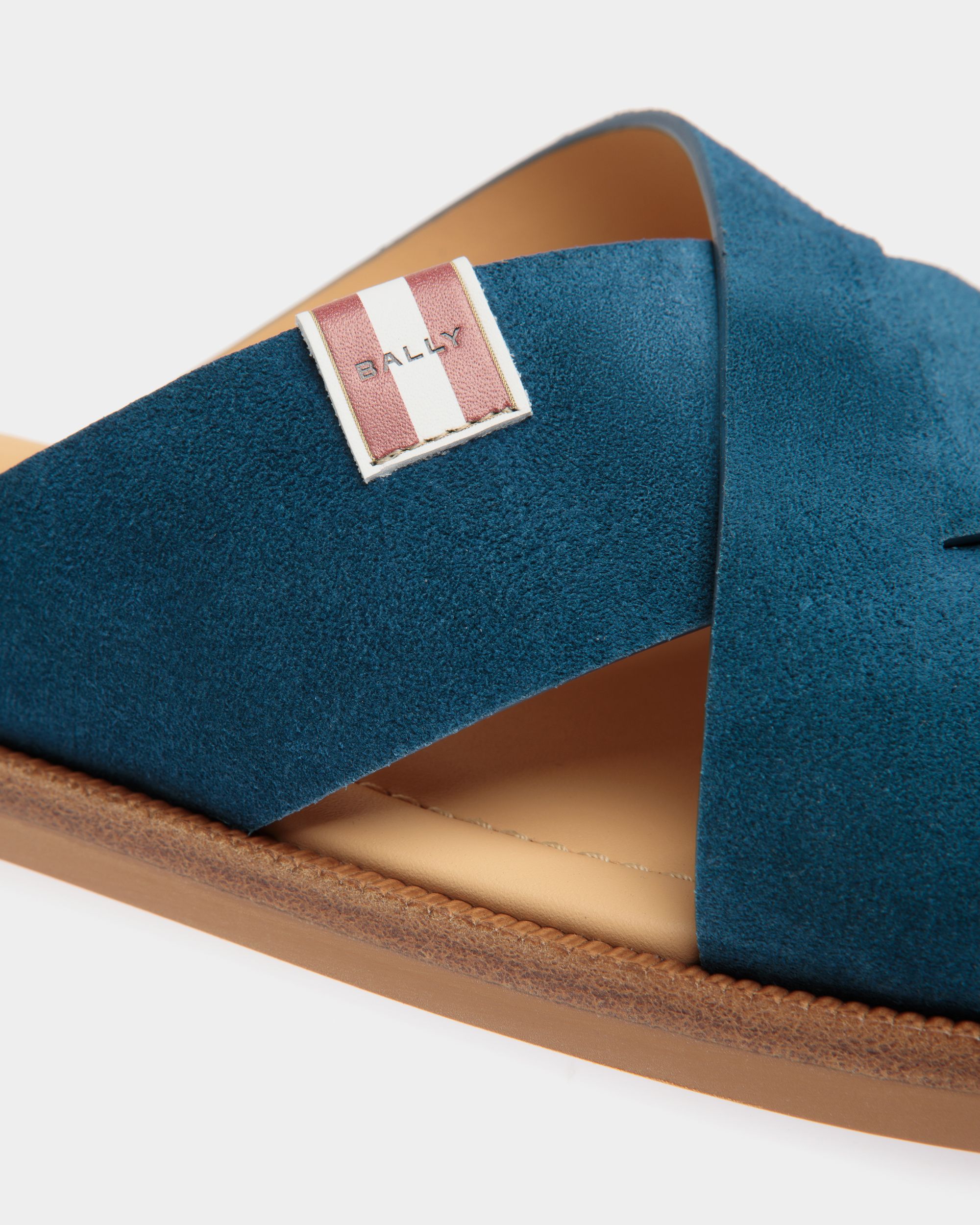 Glide Sandal in Navy Blue Suede - Hombre - Bally - 05