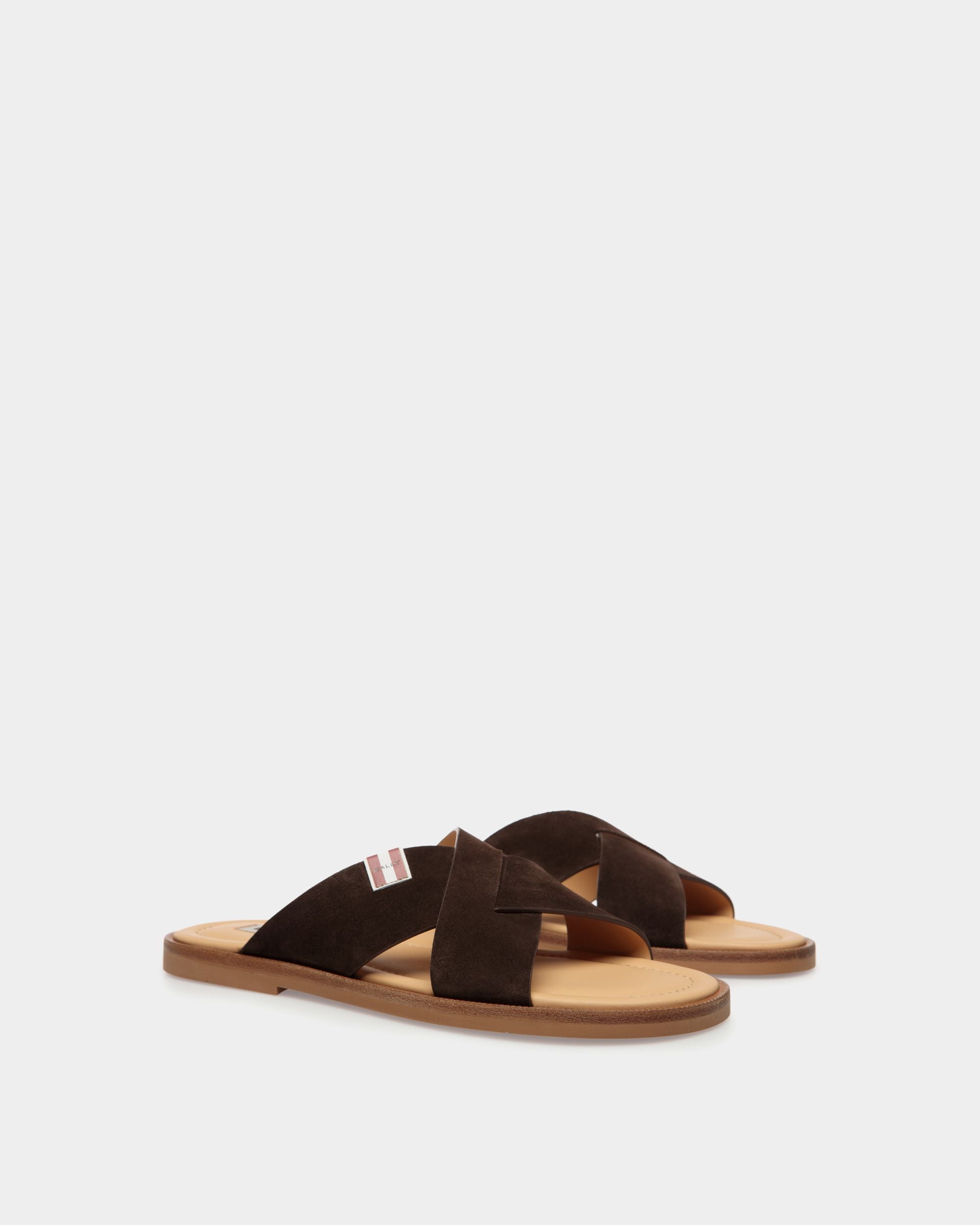 Glide Sandal in Ebano Suede - Hombre - Bally - 02