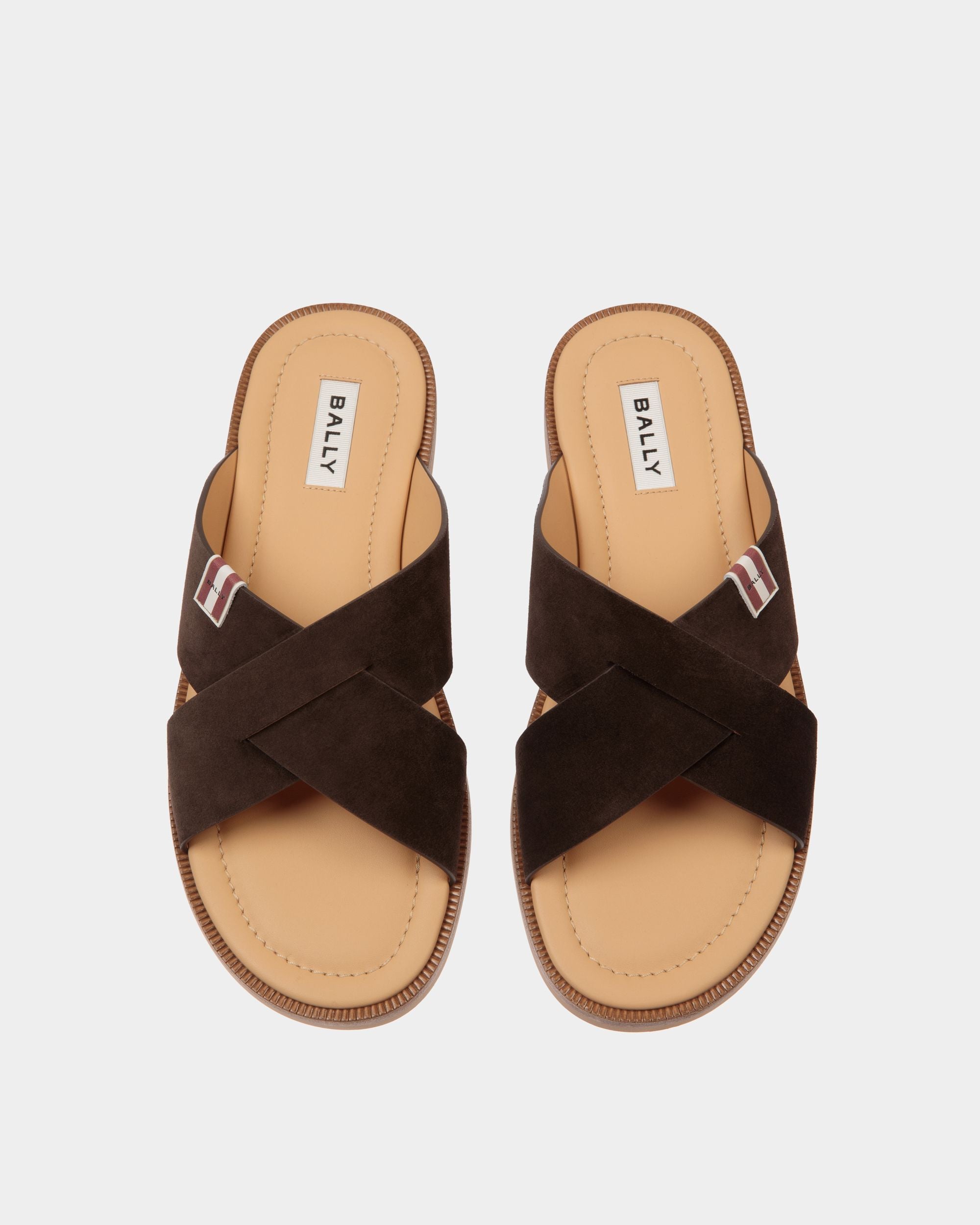 Glide Sandal in Ebano Suede - Hombre - Bally - 04