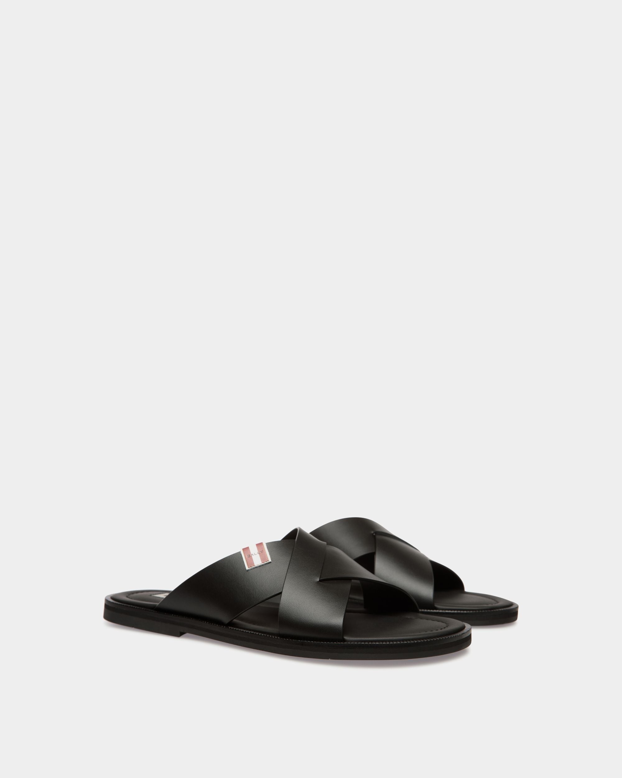 Glide Sandal in Black Leather - Hombre - Bally - 02