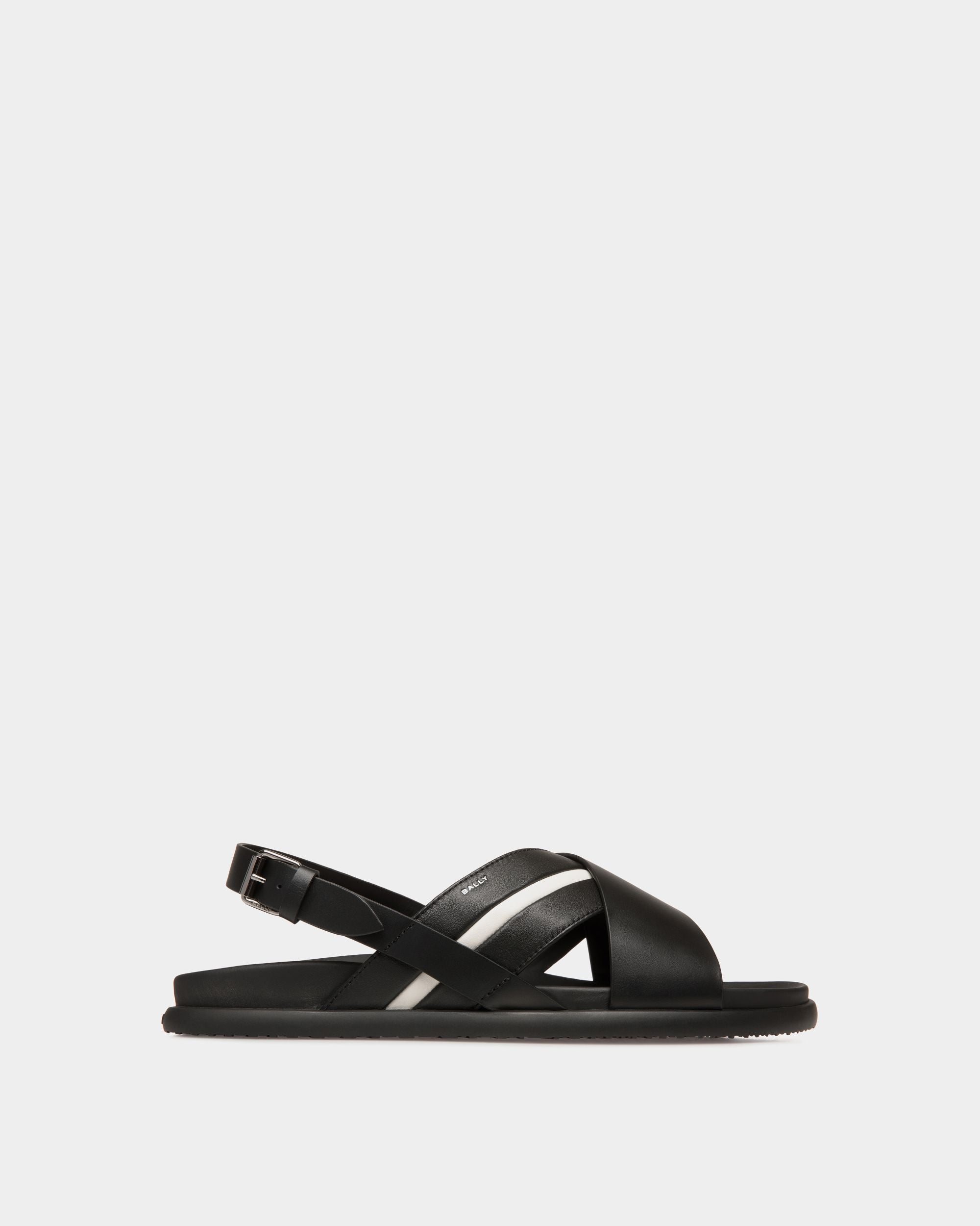 Newport Sandal in Black Leather - Hombre - Bally - 01