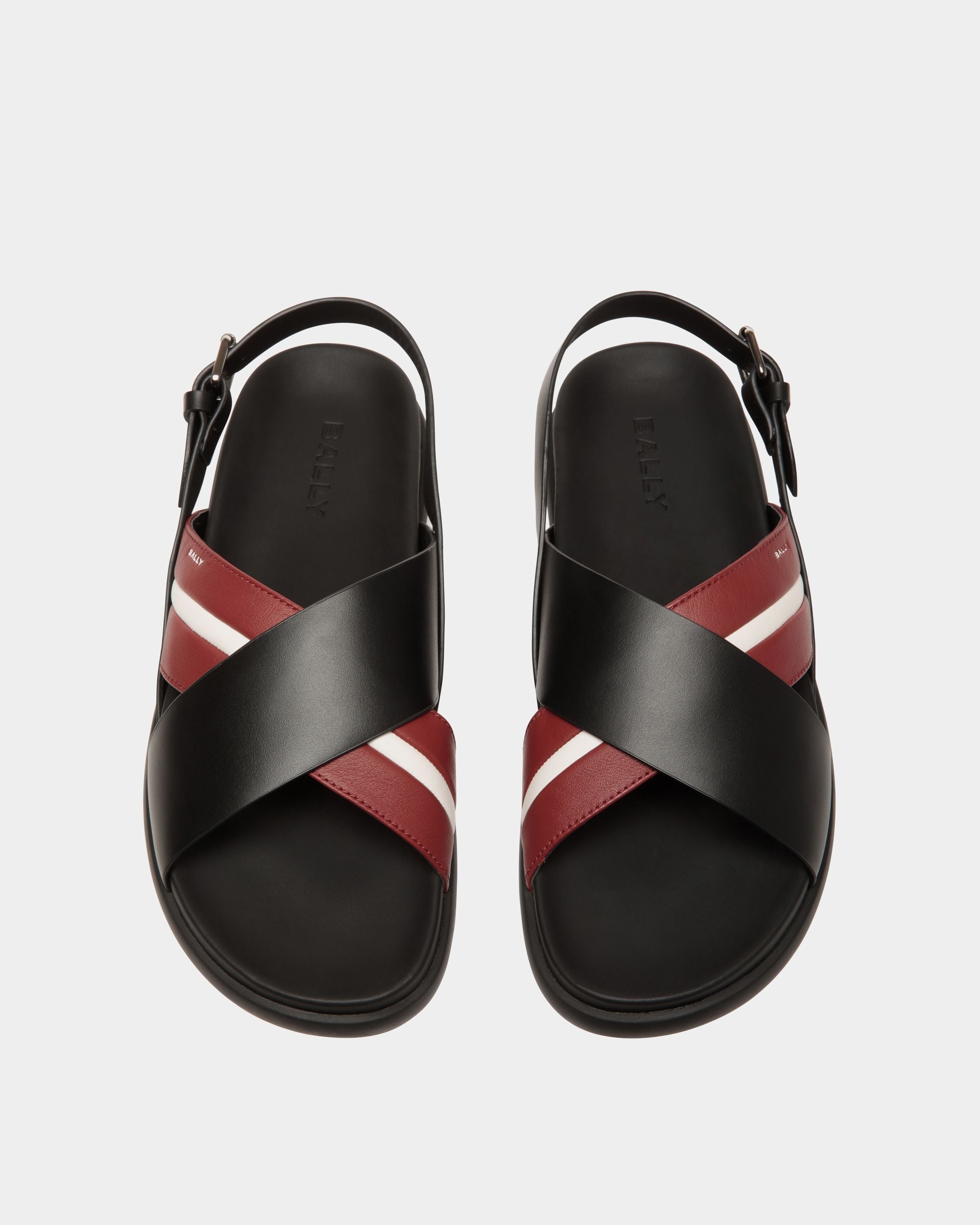Newport Sneaker in Black And Red Leather - Men's - Bally - 04