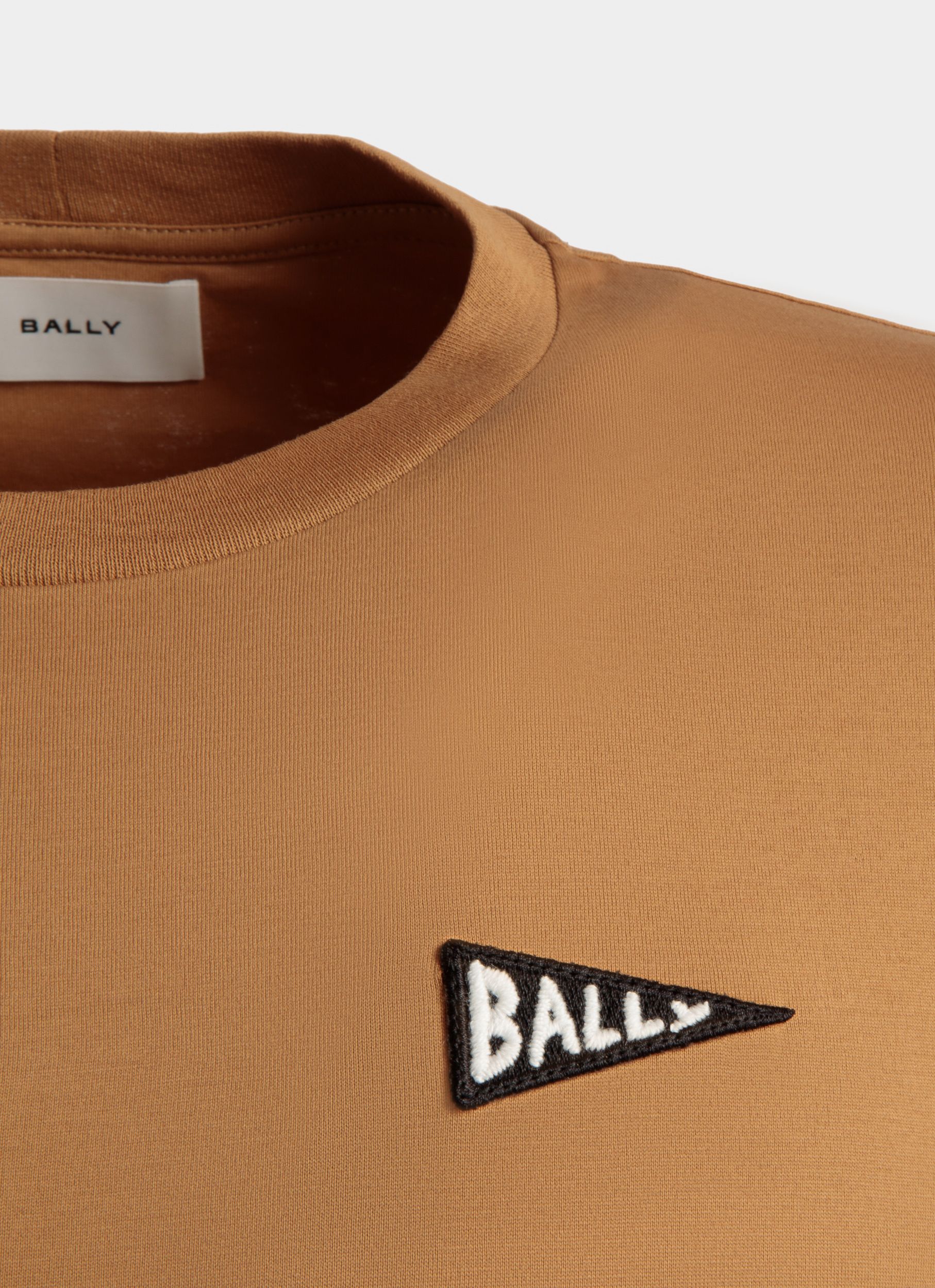 T-shirt In Light Brown Cotton Fabric - Men's - Bally - 02