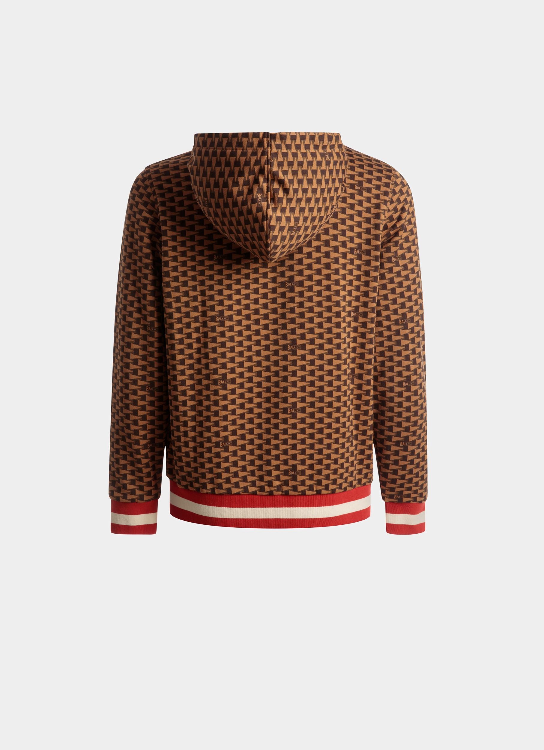 Sudadera Con Capucha Pennant De Algodón Elástico Marrón - Hombre - Bally - 03