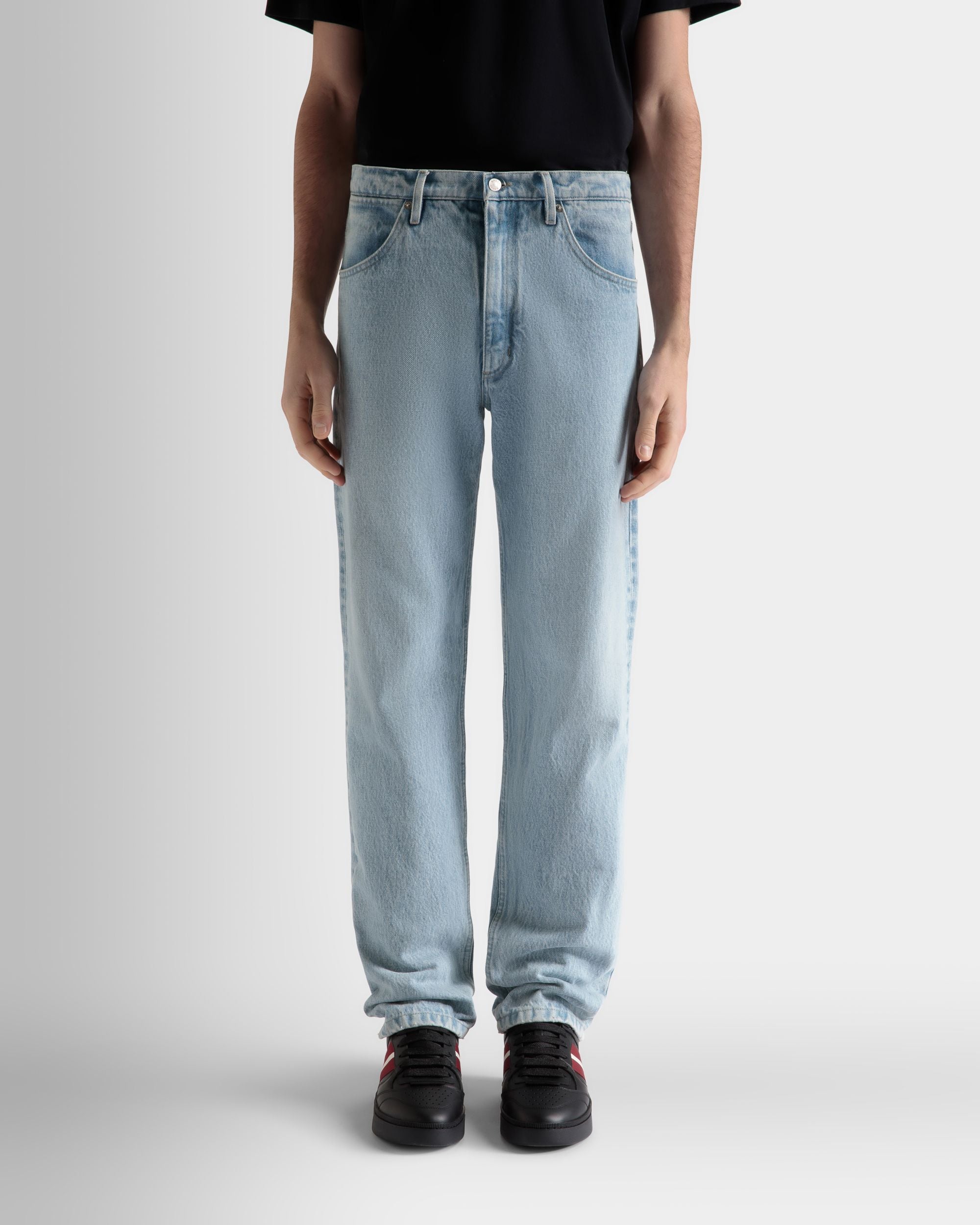 Pantalones Vaqueros De Algodón En Añil Claro - Hombre - Bally - 03