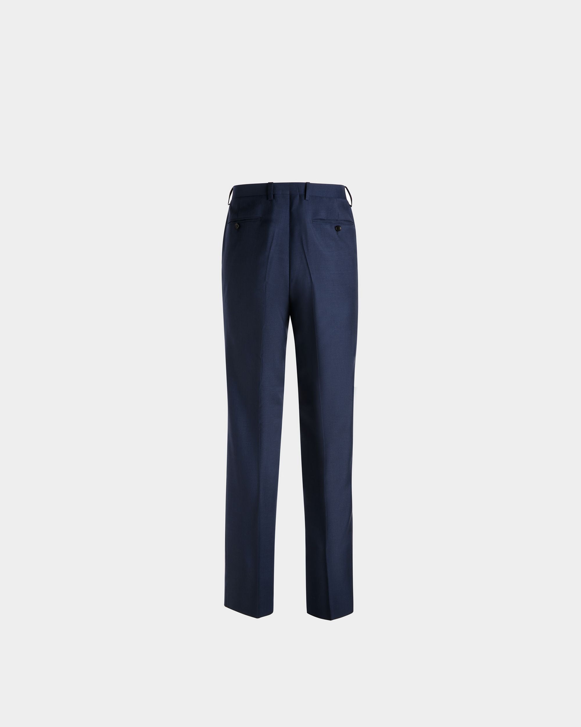 Pantalones Rectos De Mezcla De Lana En Azul Marino - Hombre - Bally - 06