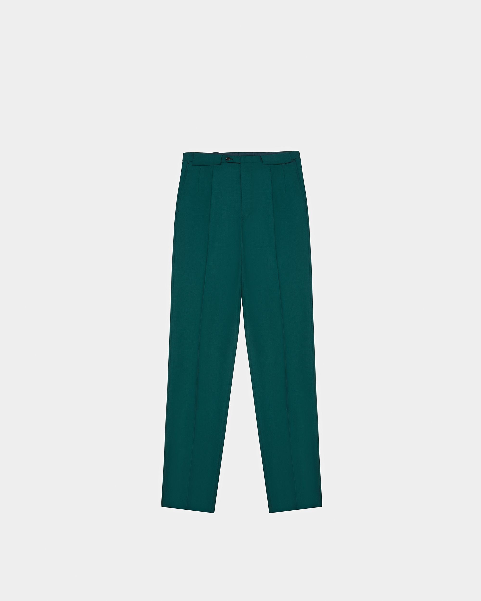 Pants in Emerald Mohair and Wool - Men's - Bally - 01