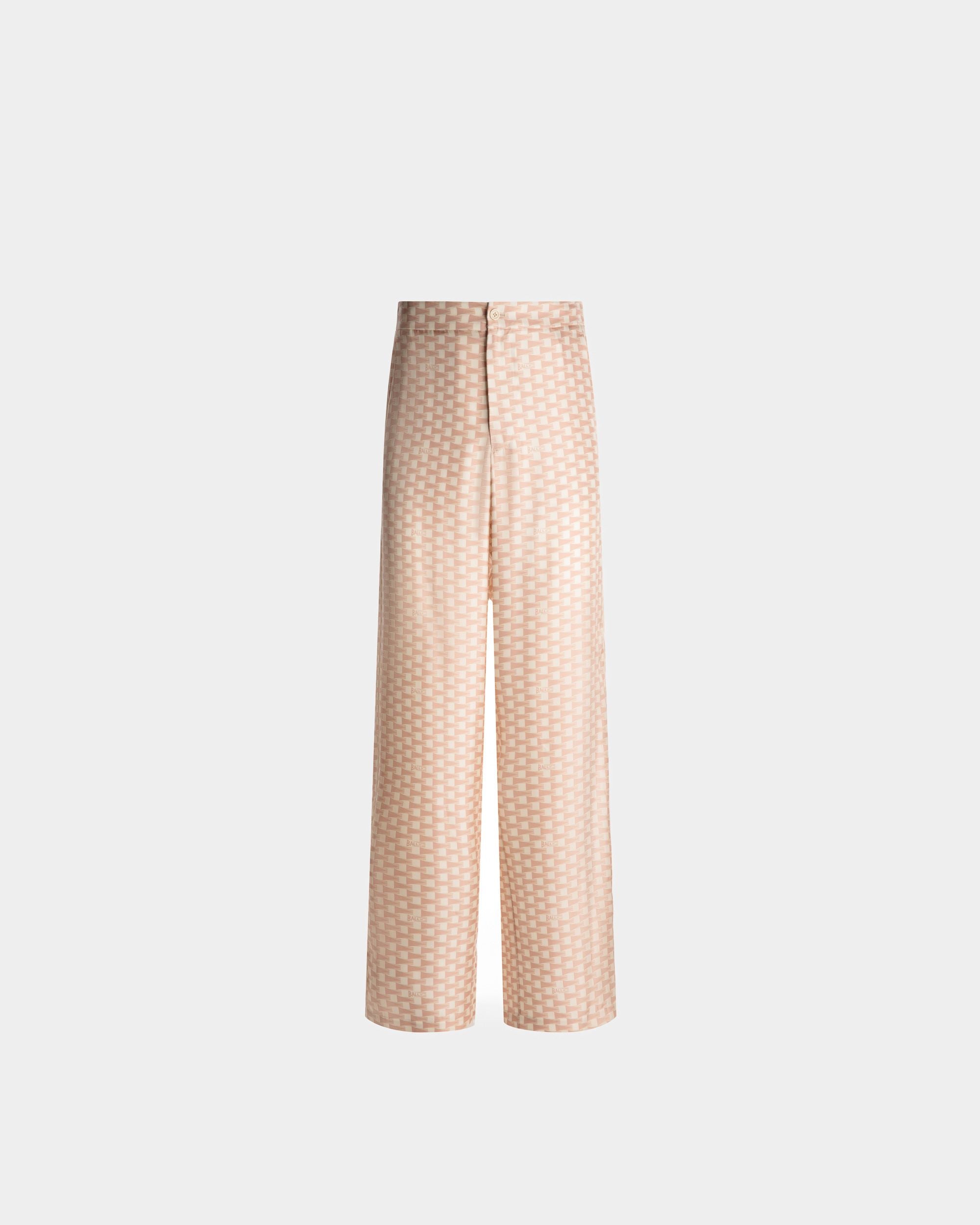 Pantalones Con Estampado Pennant De Seda Pétalo Roto - Hombre - Bally - 01