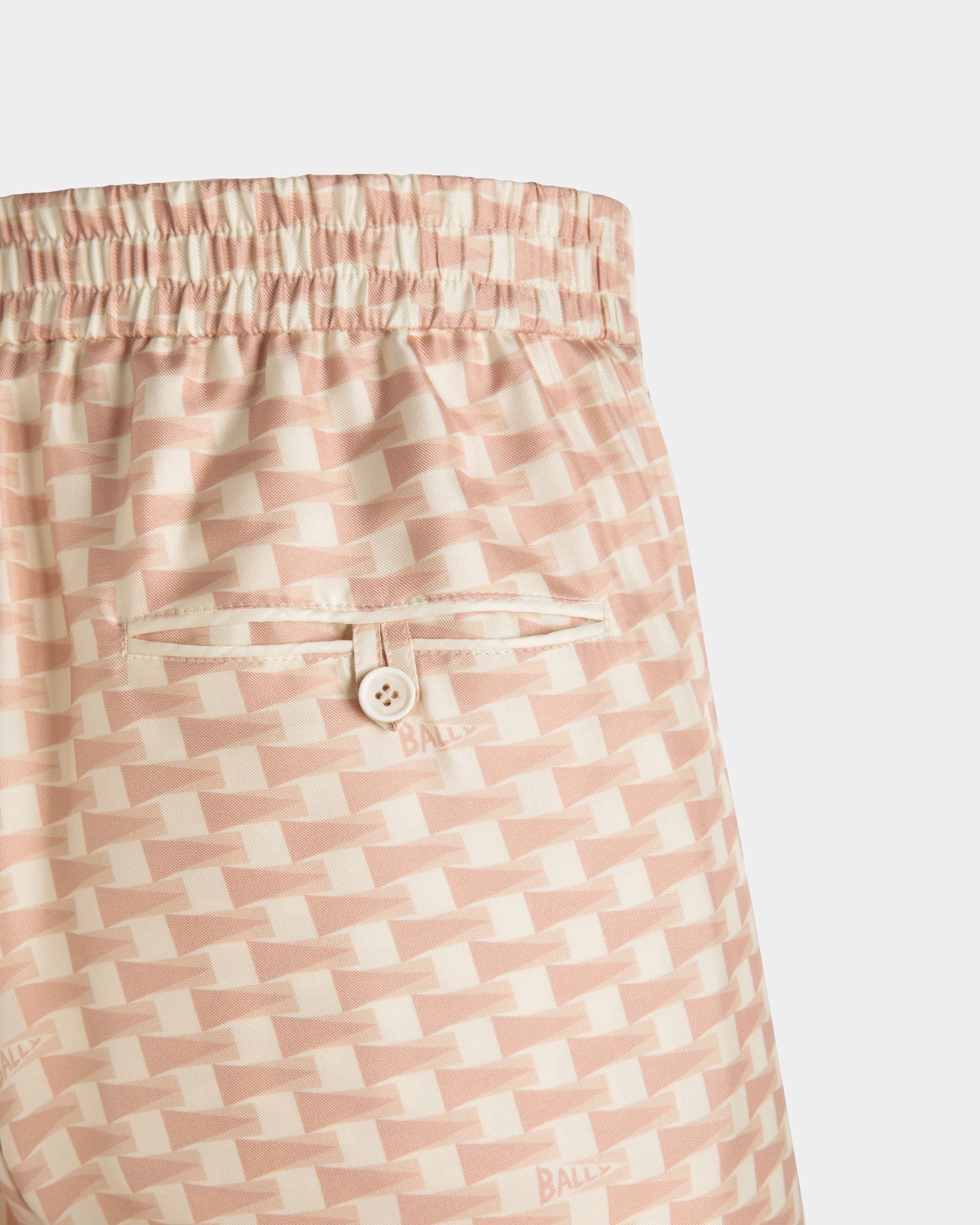 Pantalones Con Estampado Pennant De Seda Pétalo Roto - Hombre - Bally - 02